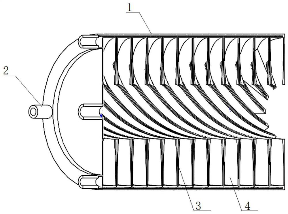 Internal spiral injection type solid-liquid engine grain