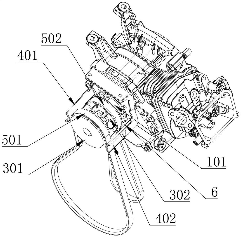 Belt baffle structure of snow sweeper