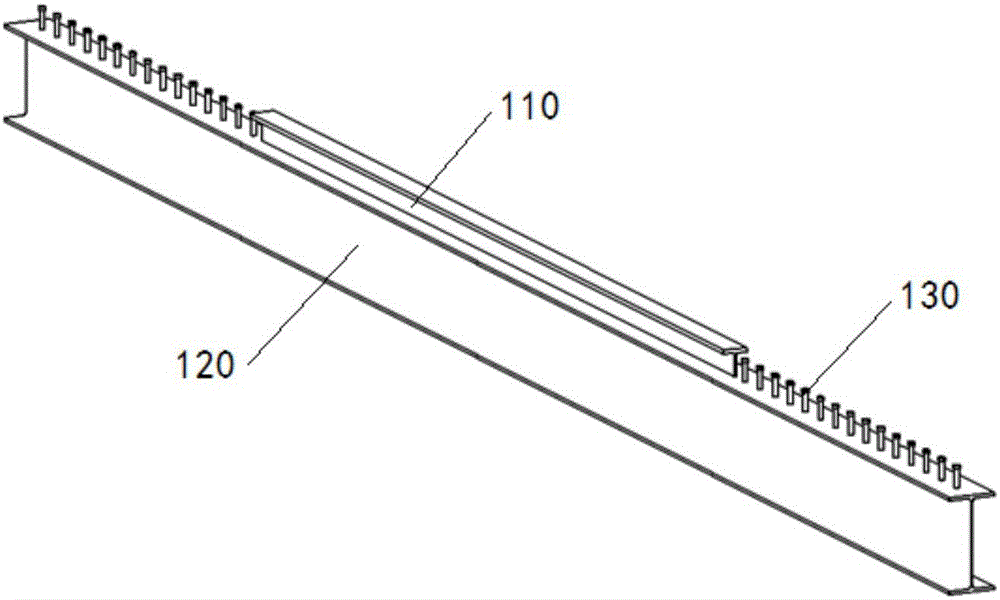 H+T type component and combination beam of H+T type component and floor