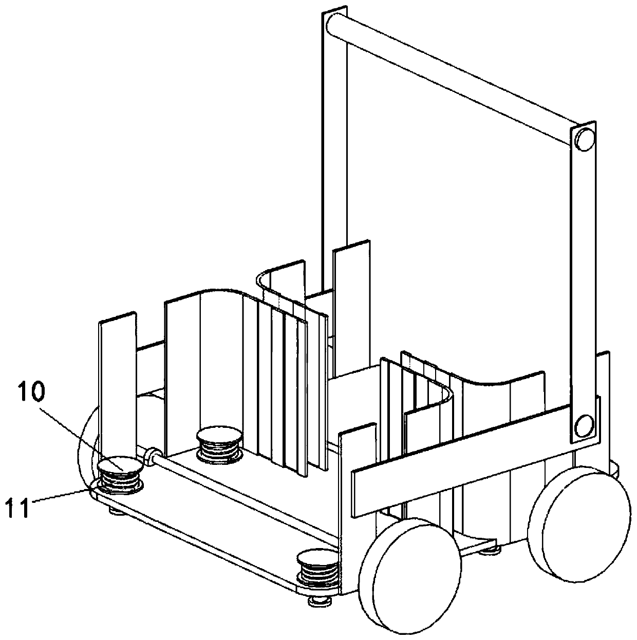 A portable drug cold chain transport box with dual independent shock absorbers and its own power supply