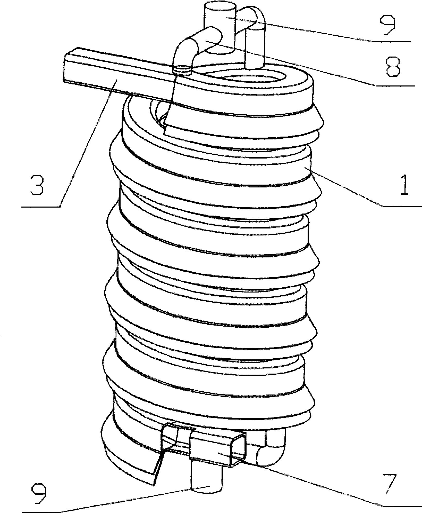 Spiral type gas-solid separation device