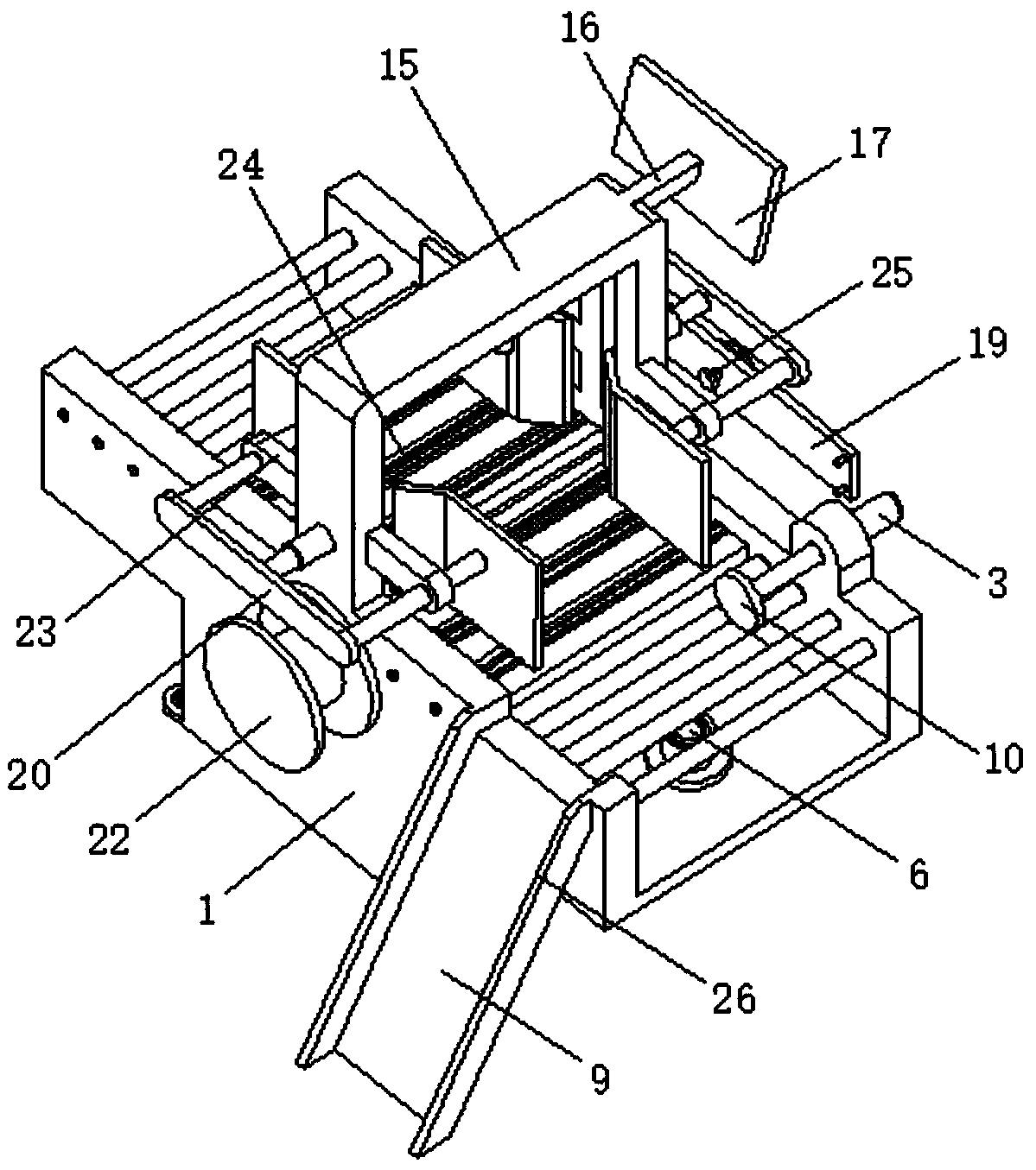 Packaging device for molding processing system of packaging cartons