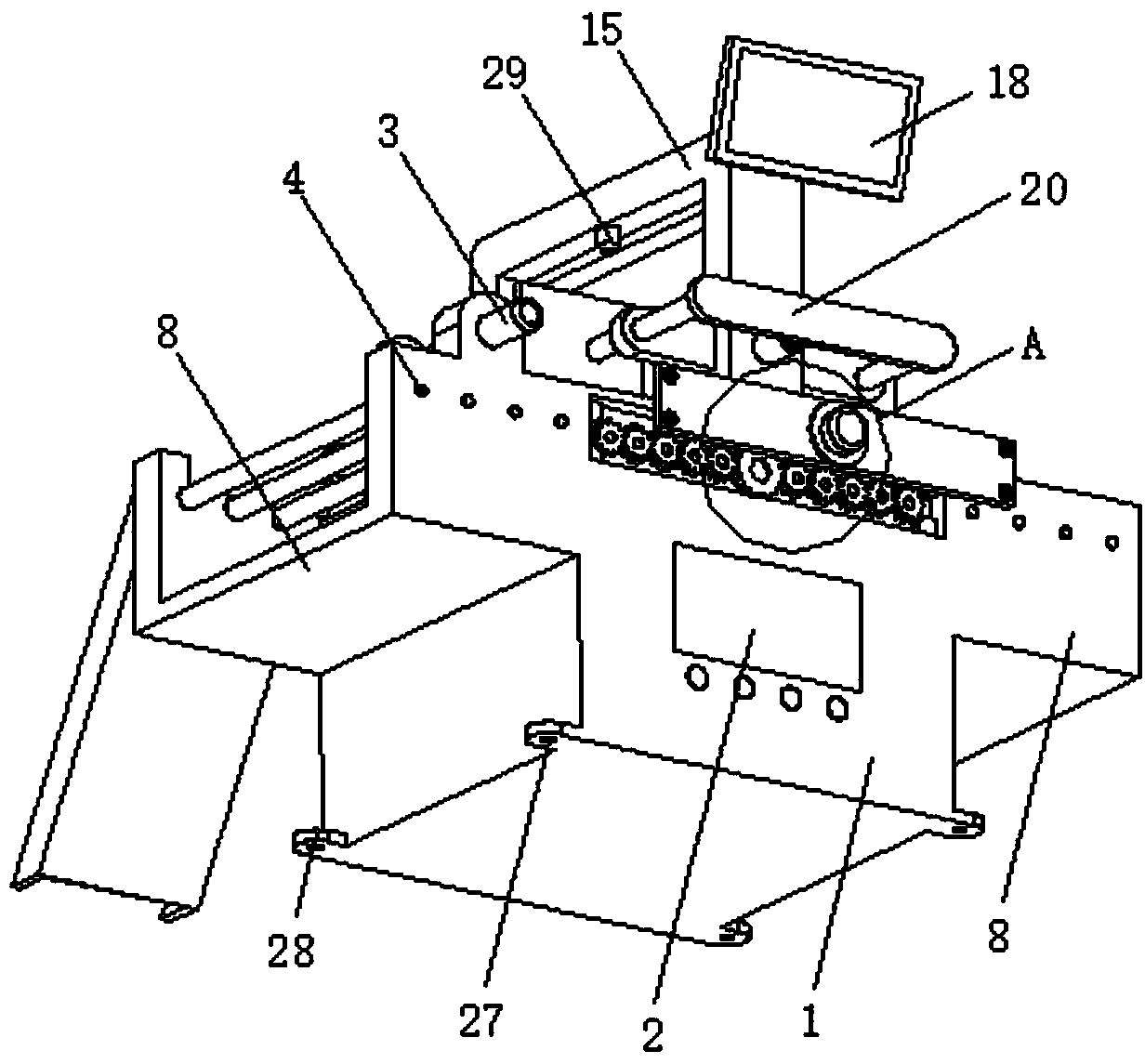 Packaging device for molding processing system of packaging cartons