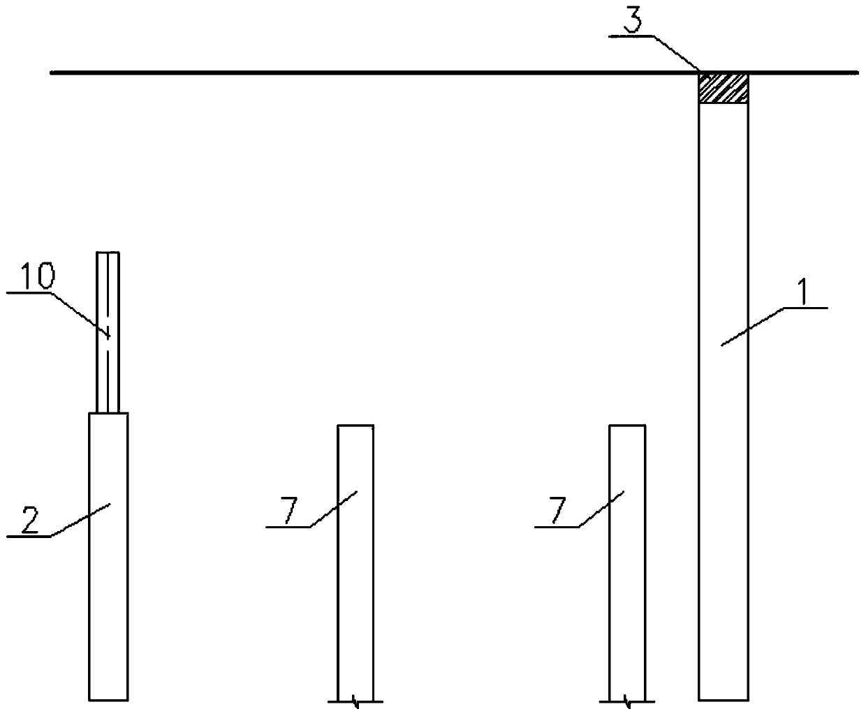 A kind of anti-pull diagonal bracing structure for high pier used for foundation pit support