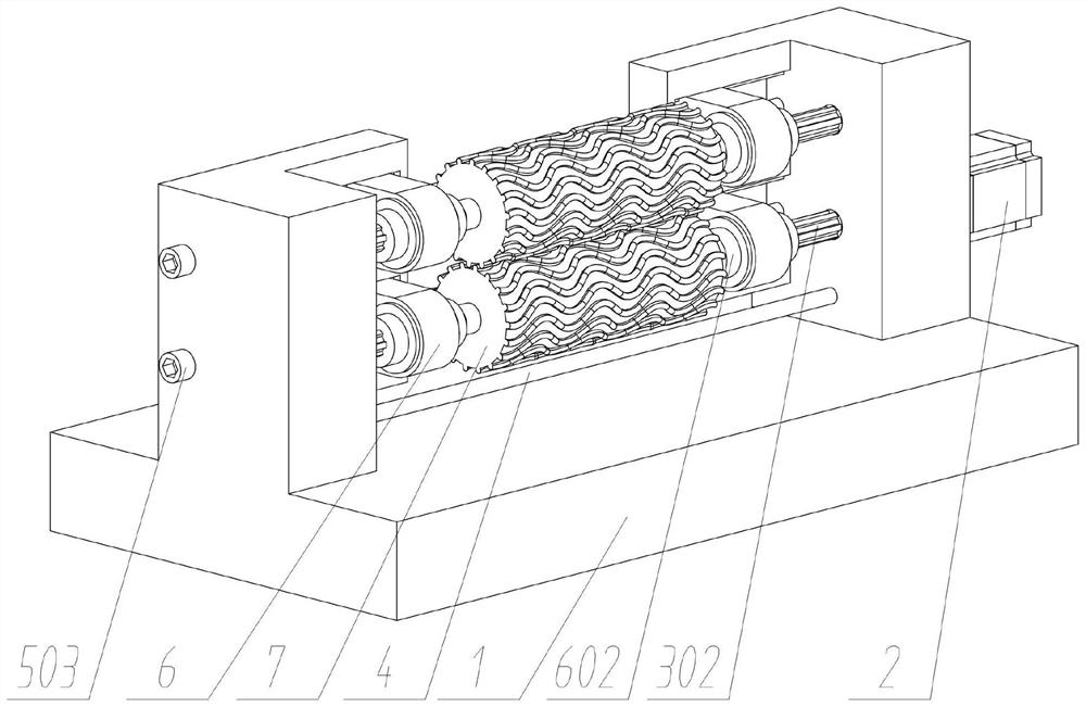 Corrugation pressing device for petrochemical filter screen