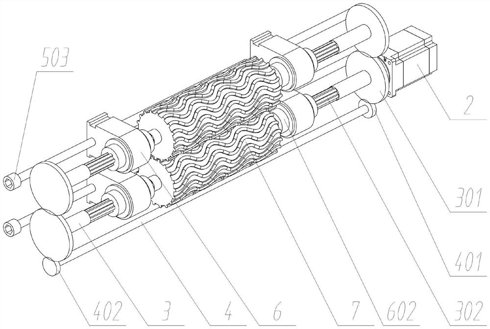 Corrugation pressing device for petrochemical filter screen