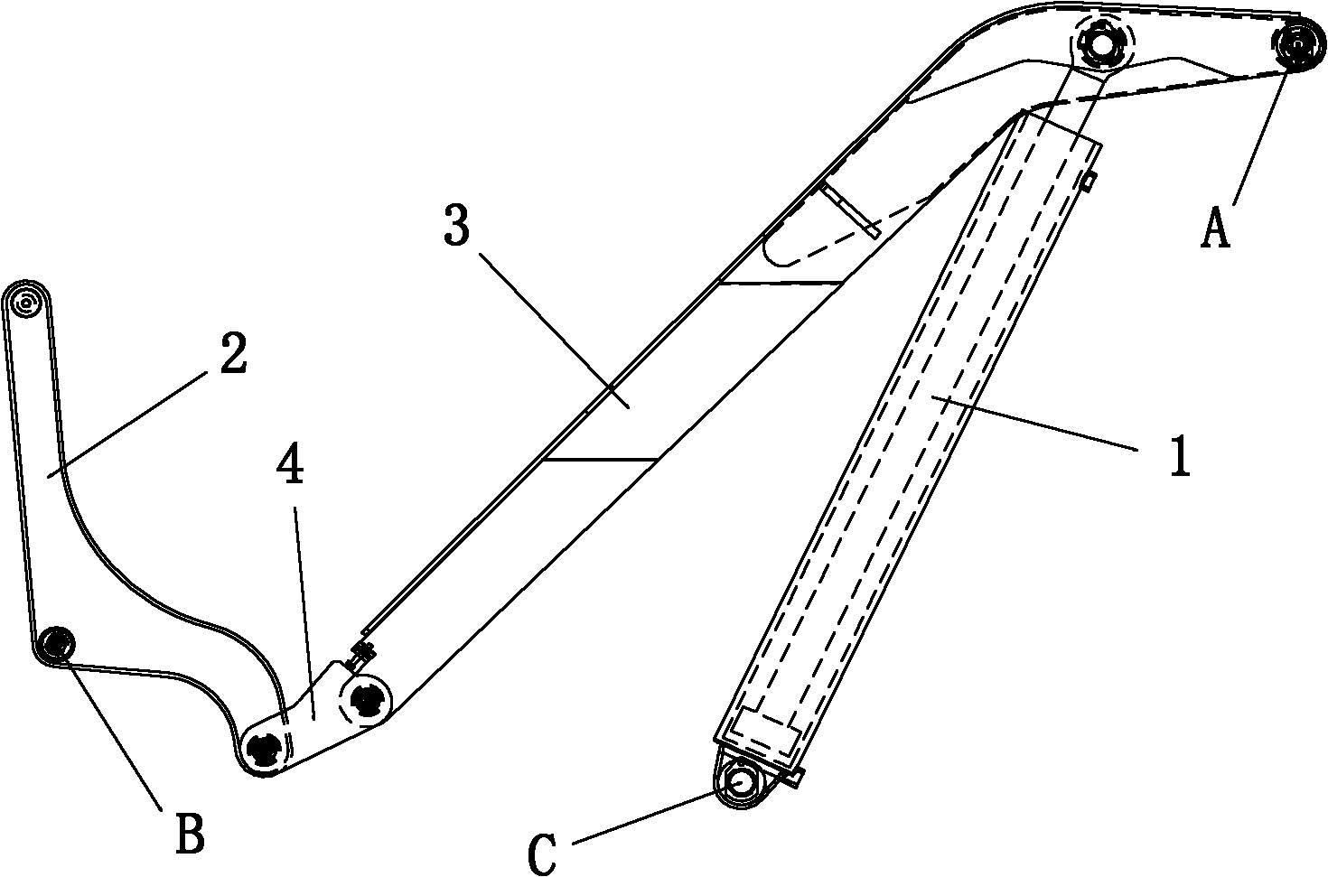 Six-bar mechanism of dumper lifting device