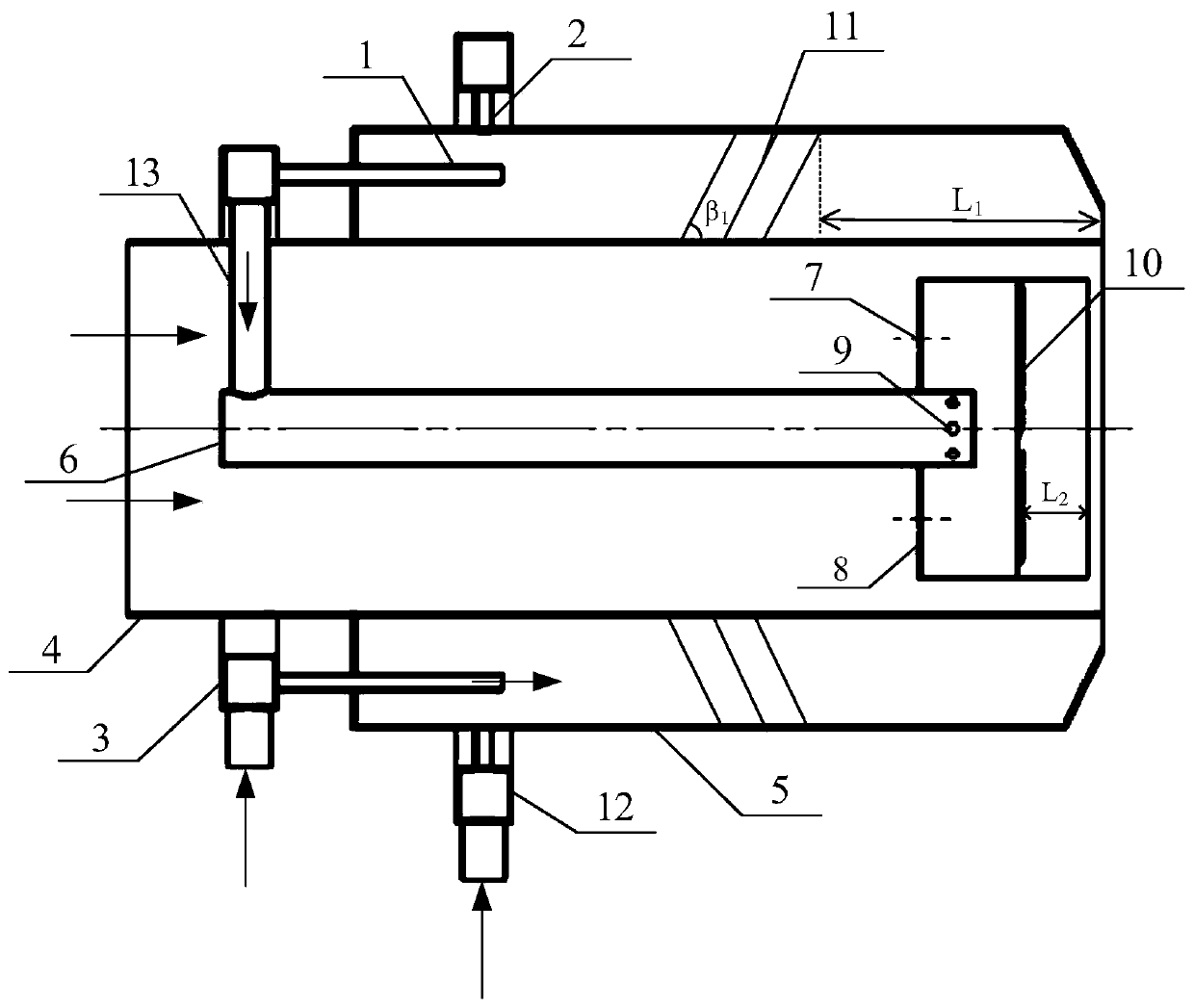 Fuel-side flue gas recirculation low-nitrogen combustor and combustion method thereof