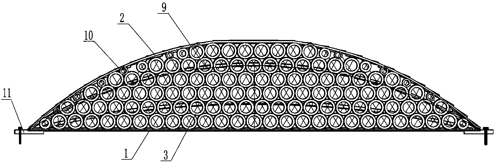 Waste and old tyre truss