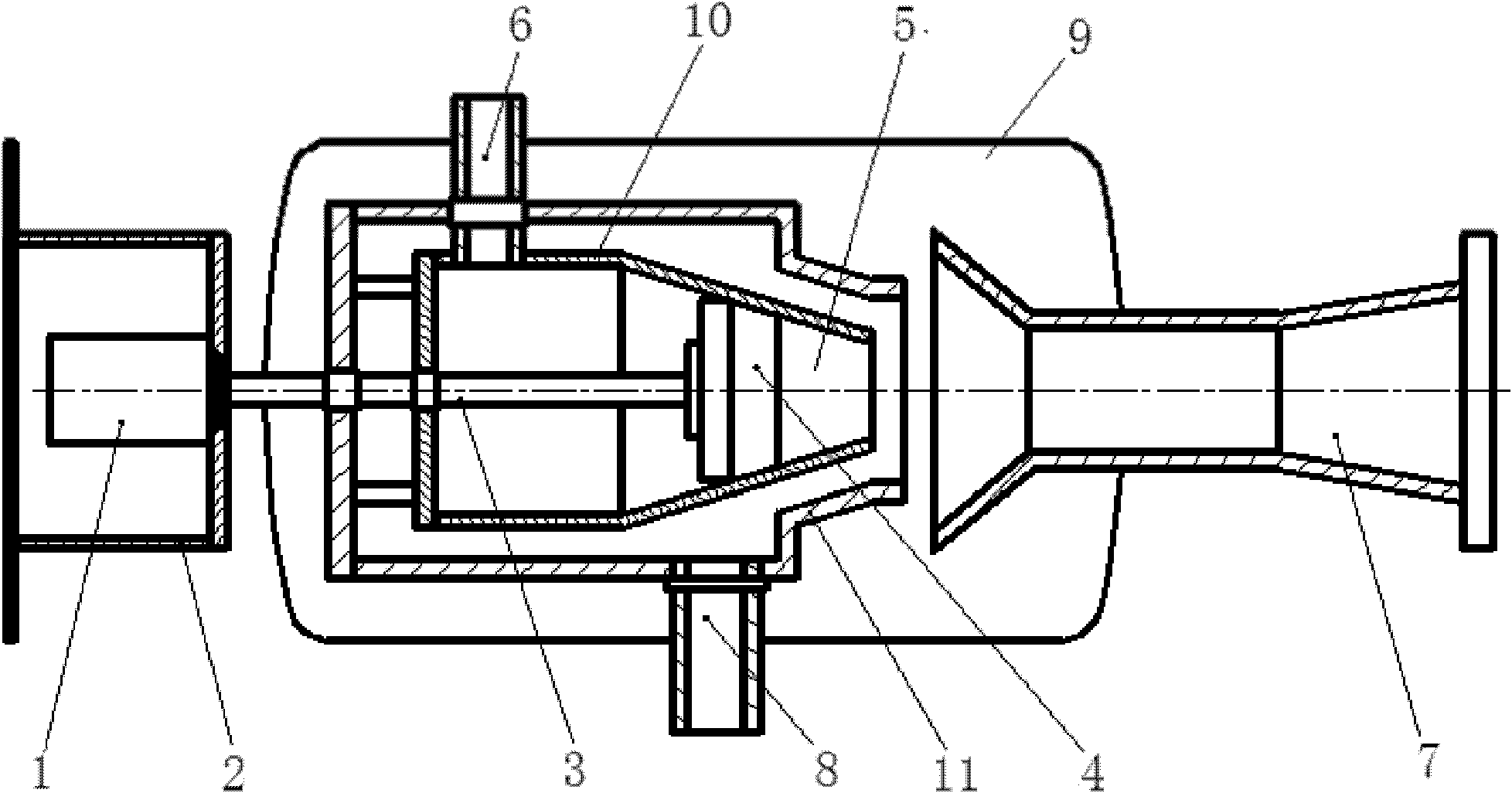 Supercharged water supply automatic splitting device for simultaneous pumping in municipal pipe network and water tank modes