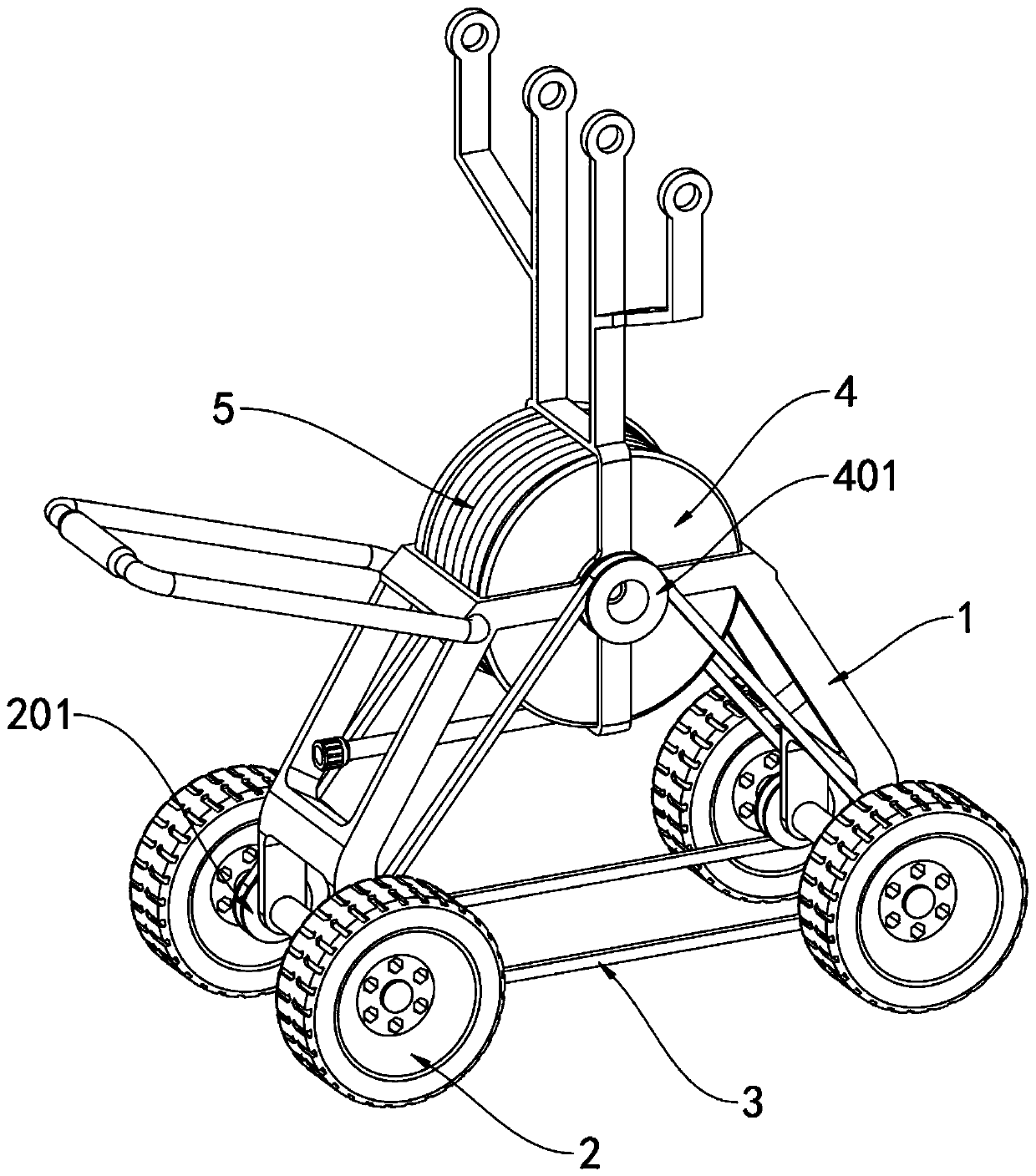 Tea planting based multi-angle irrigation device