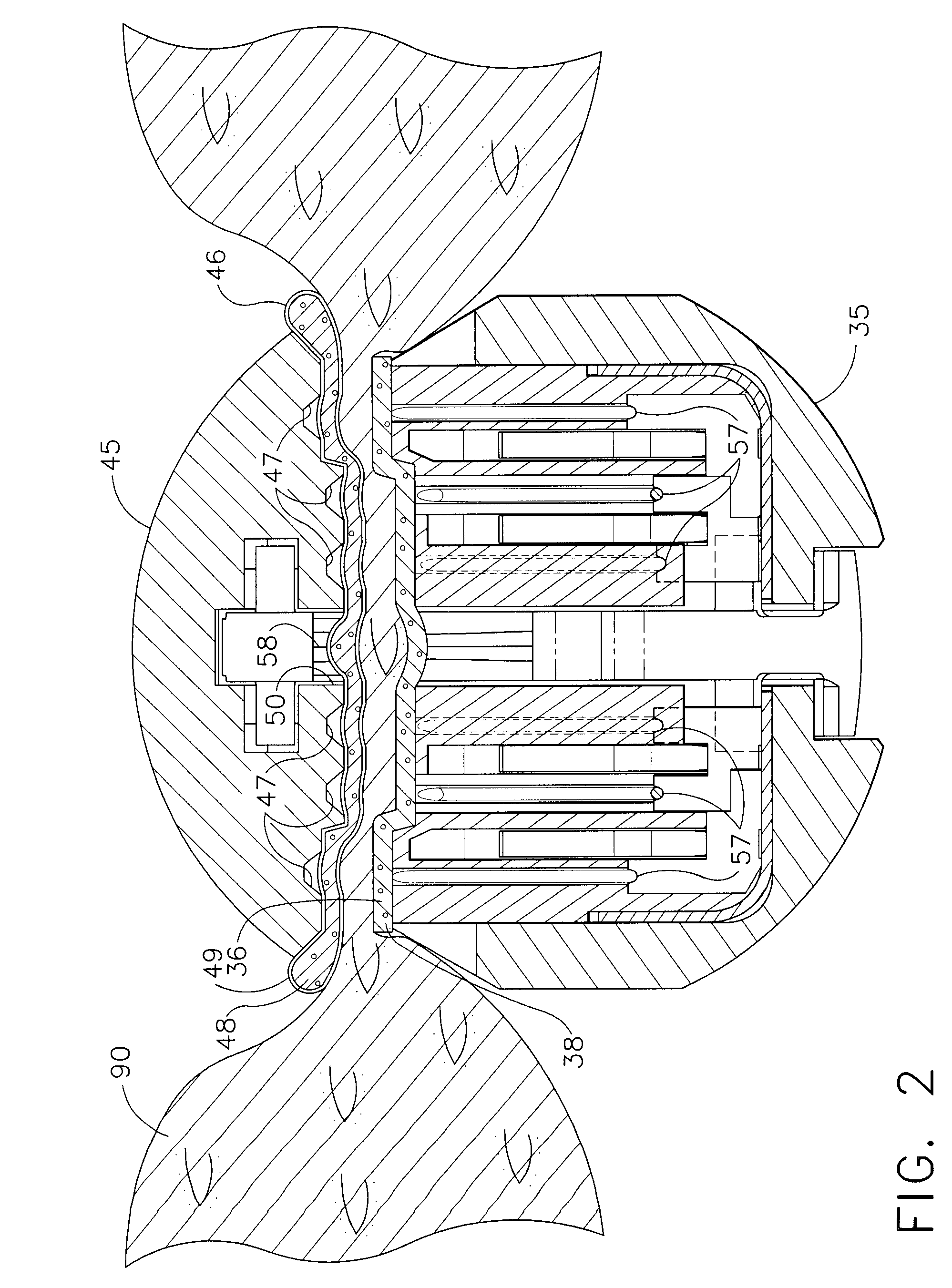 Surgical fastening device with initiator impregnation of a matrix or buttress to improve adhesive application