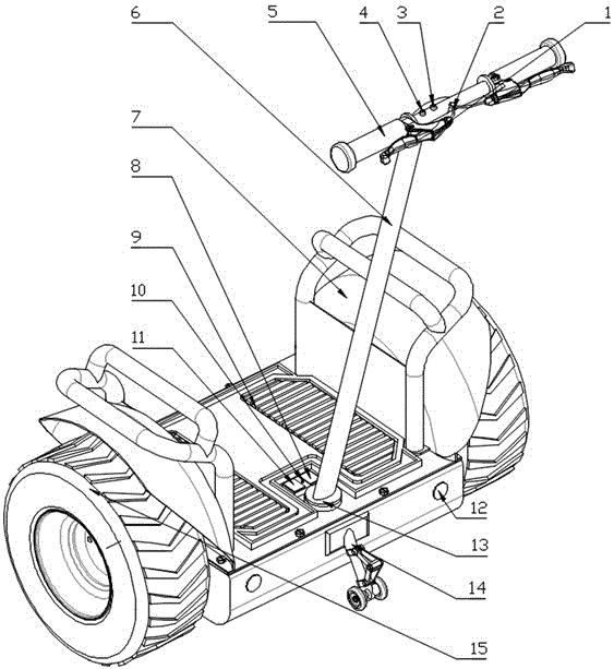 Two-wheel self-balancing electric vehicle provided with hand brake system