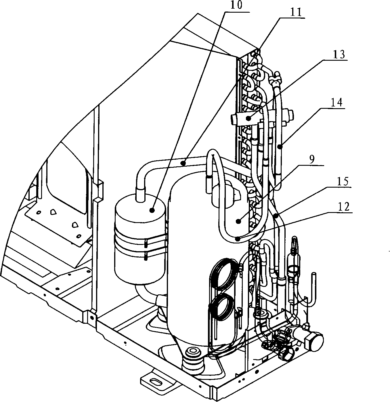 Piping for air conditioner outdoor machine