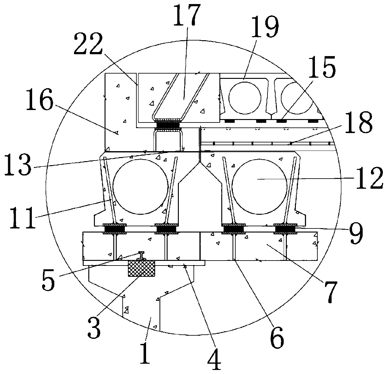 A concrete composite beam structure