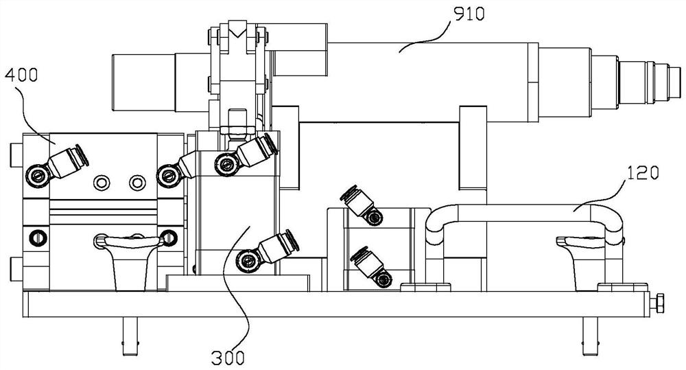 Composite flexible rotor positioning mechanism and assembling device