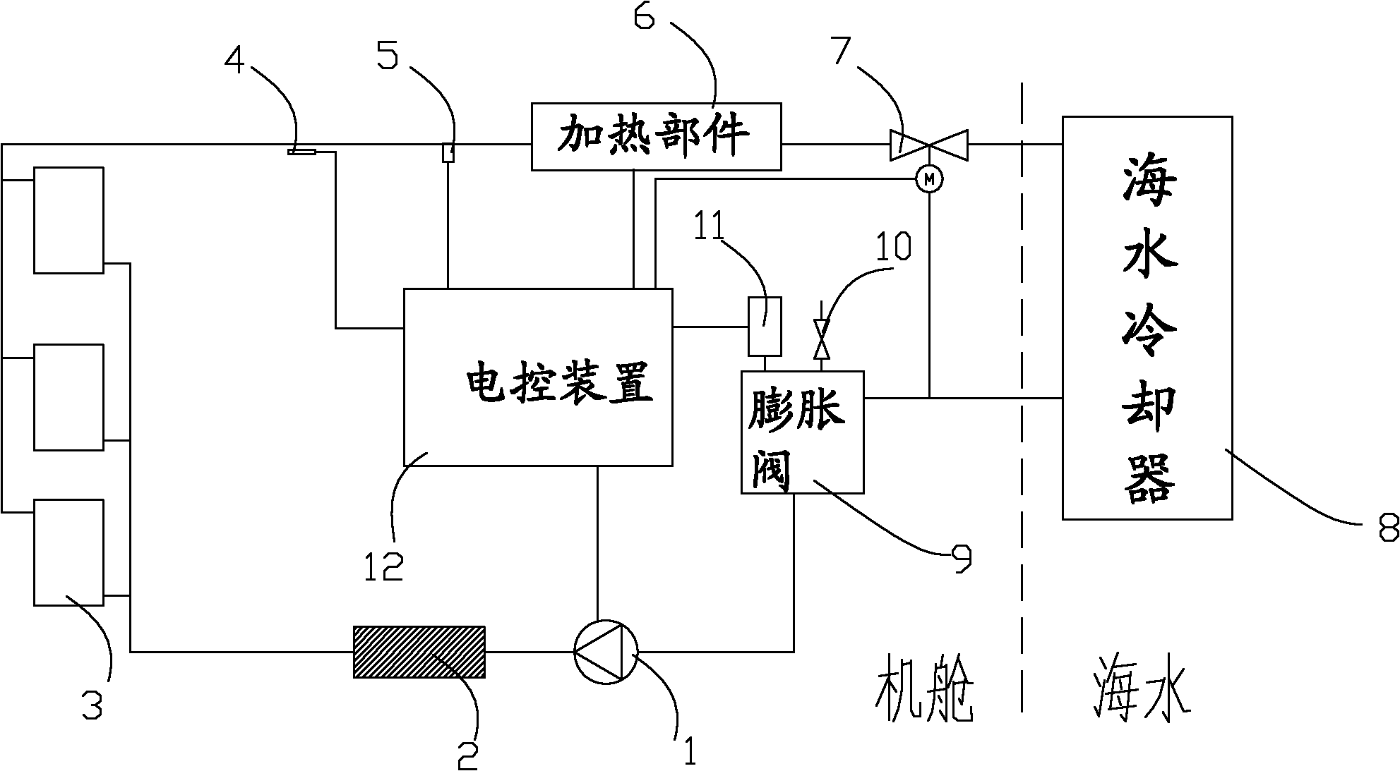 Cooling system for offshore wind generating set