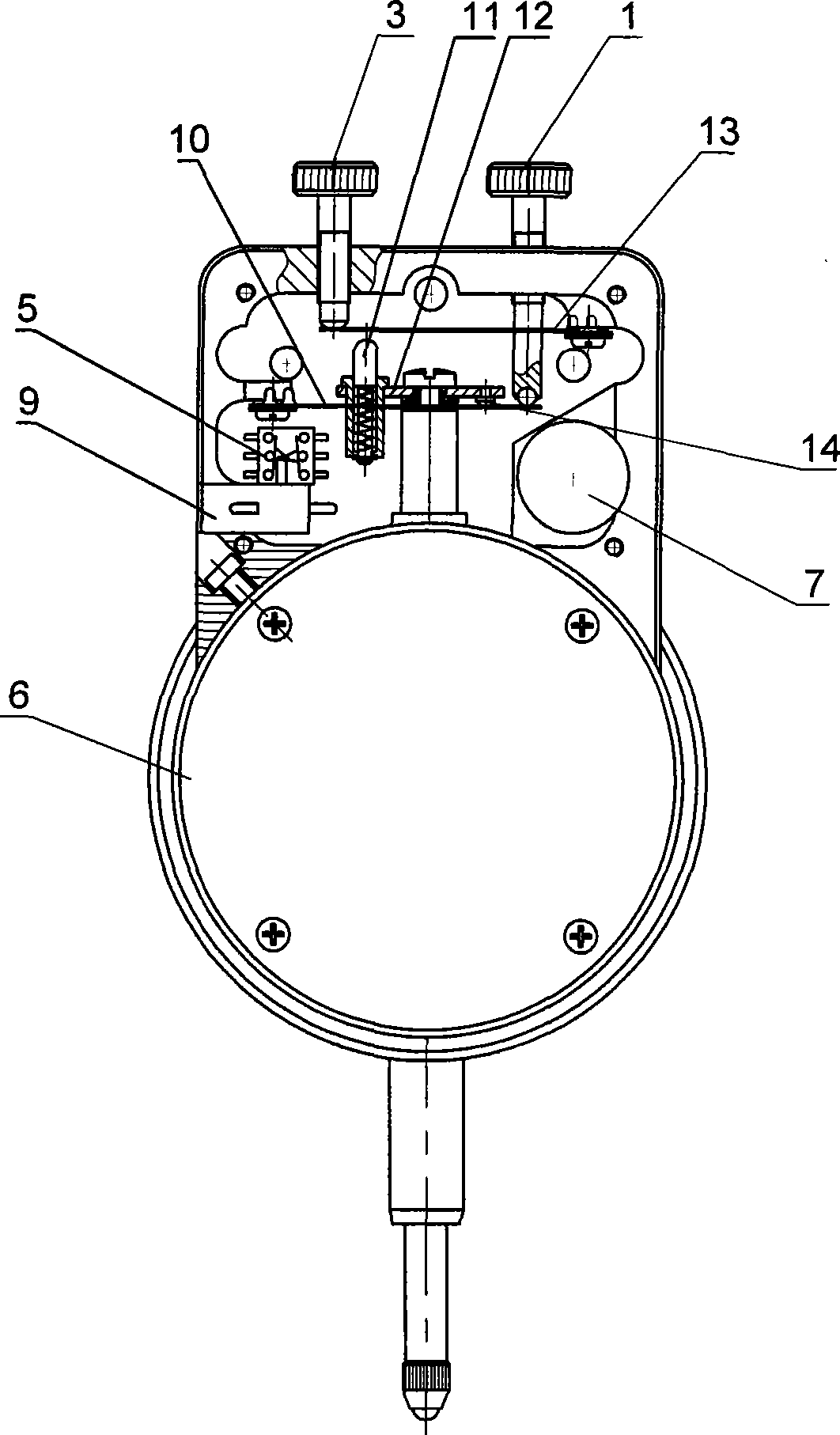 Double-boundary electric contact indicator