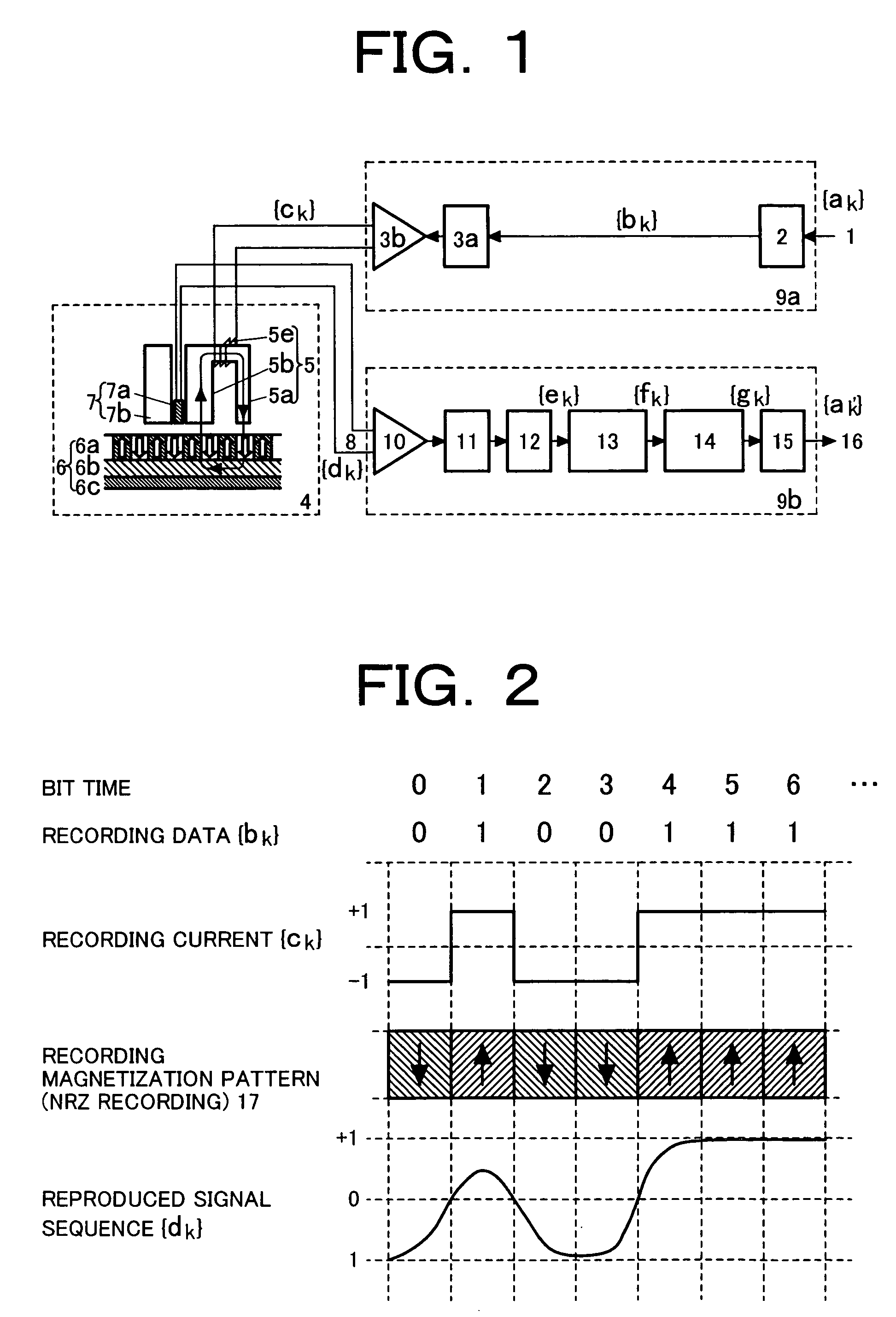 Device and signal processing circuit for magnetic recording, magnetic recording apparatus