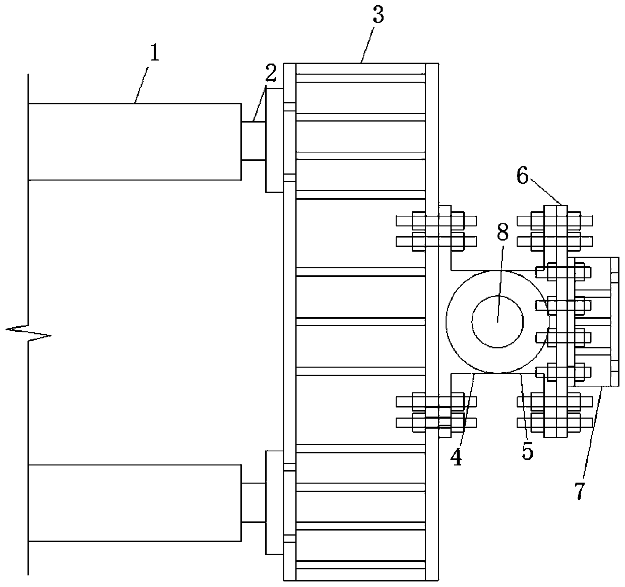 Test piece loading test device