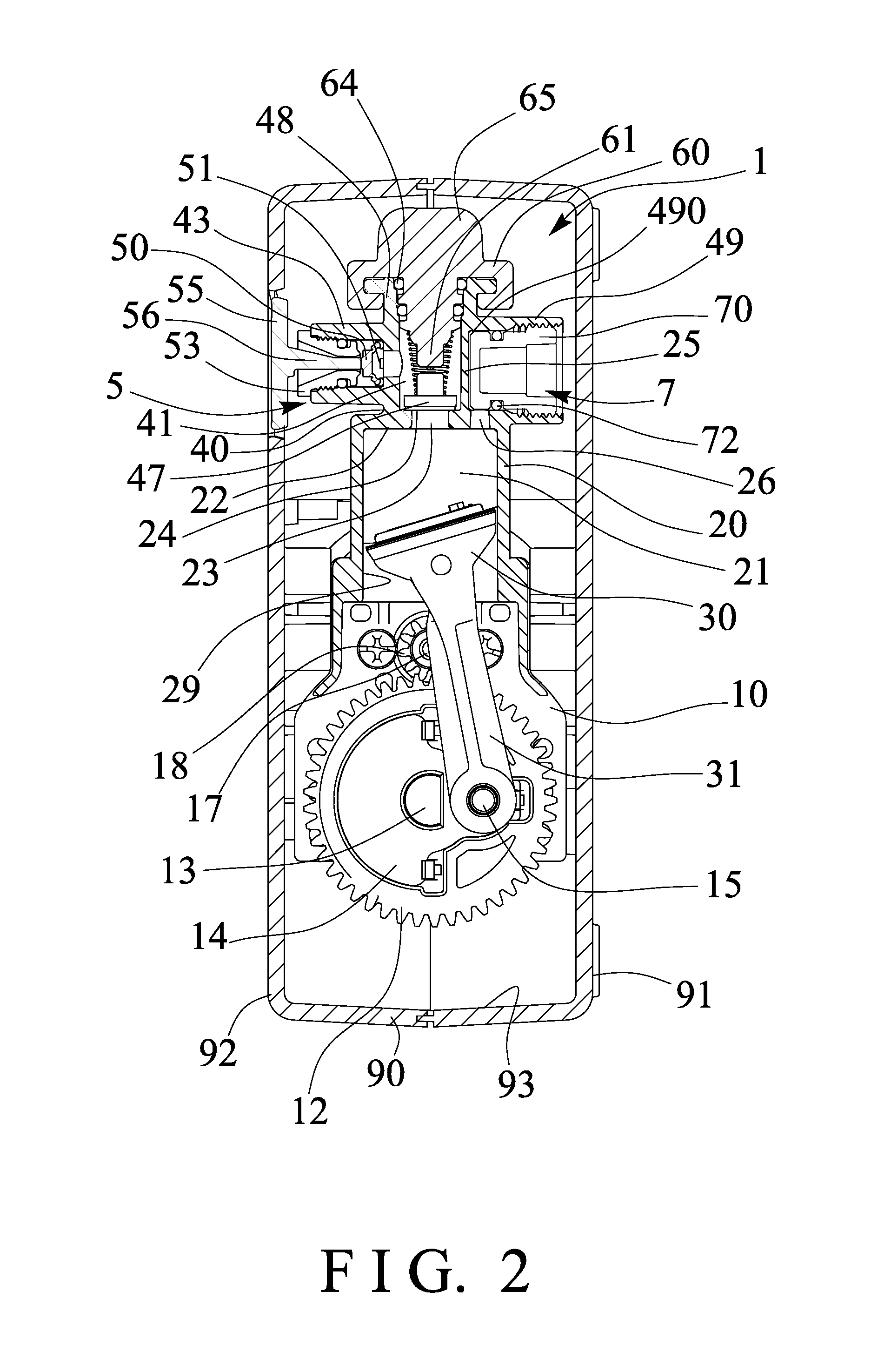 Air compressor having buffering compartment