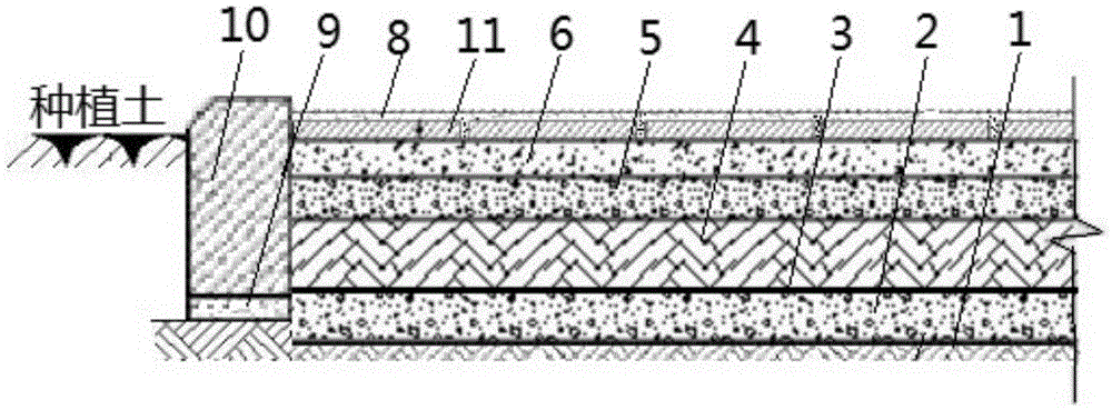 Water-permeable wear-resistant garden path and construction method thereof