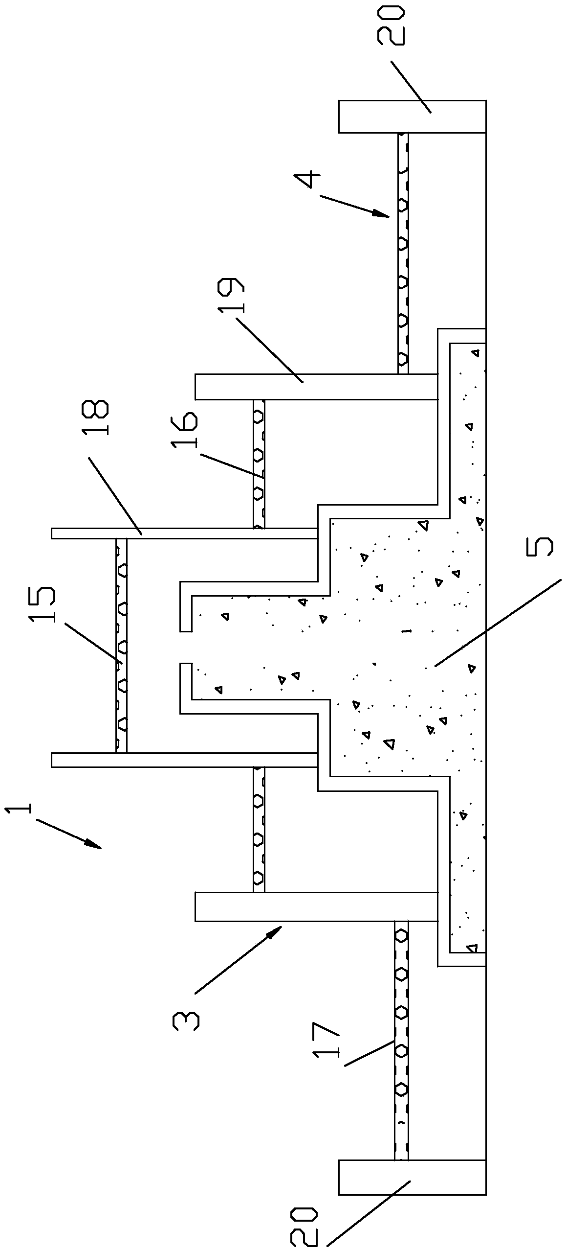 A biological retention zone for urban roads and a construction method thereof