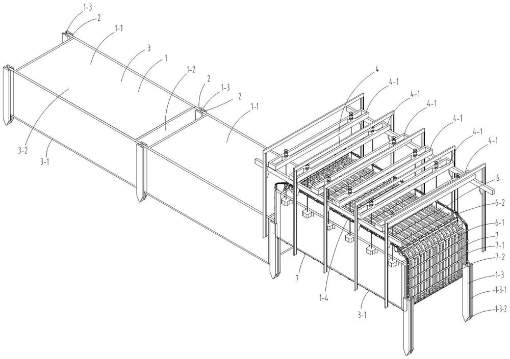 Construction method for subsection sinking of underground building composed of connecting piles