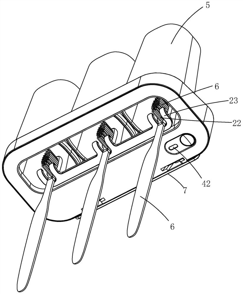 Toothbrush and cup disinfection rack