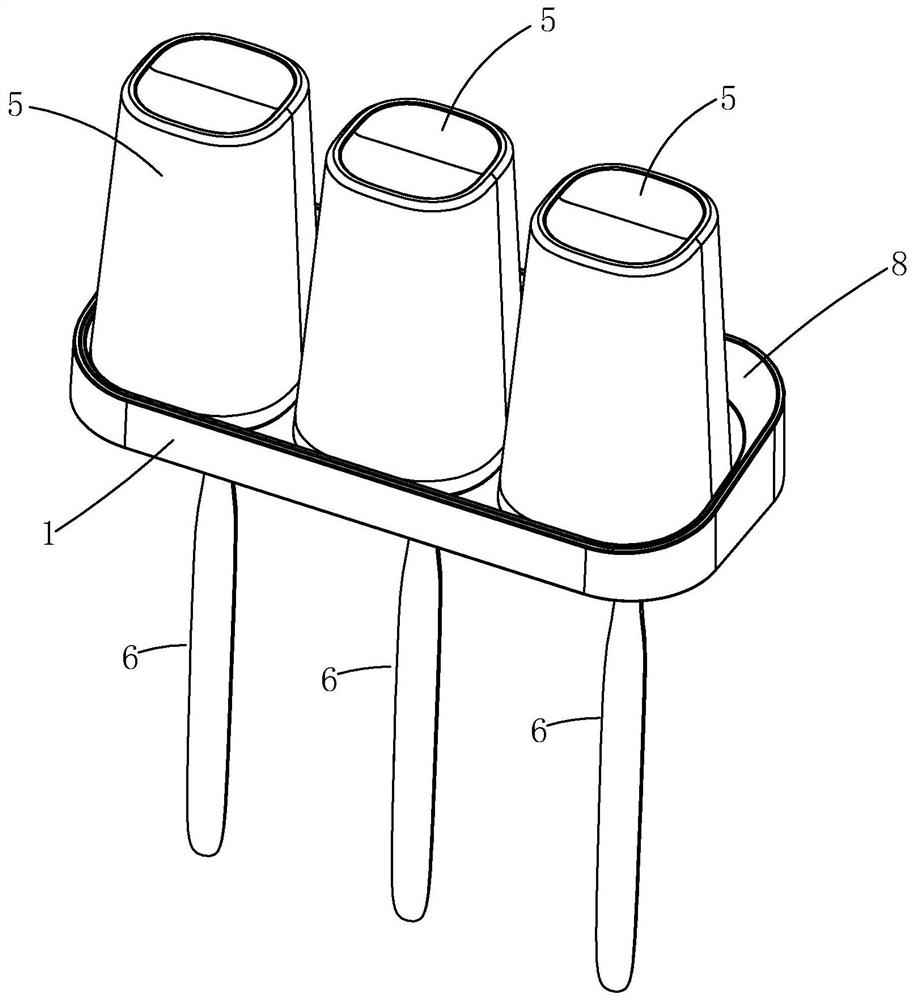 Toothbrush and cup disinfection rack