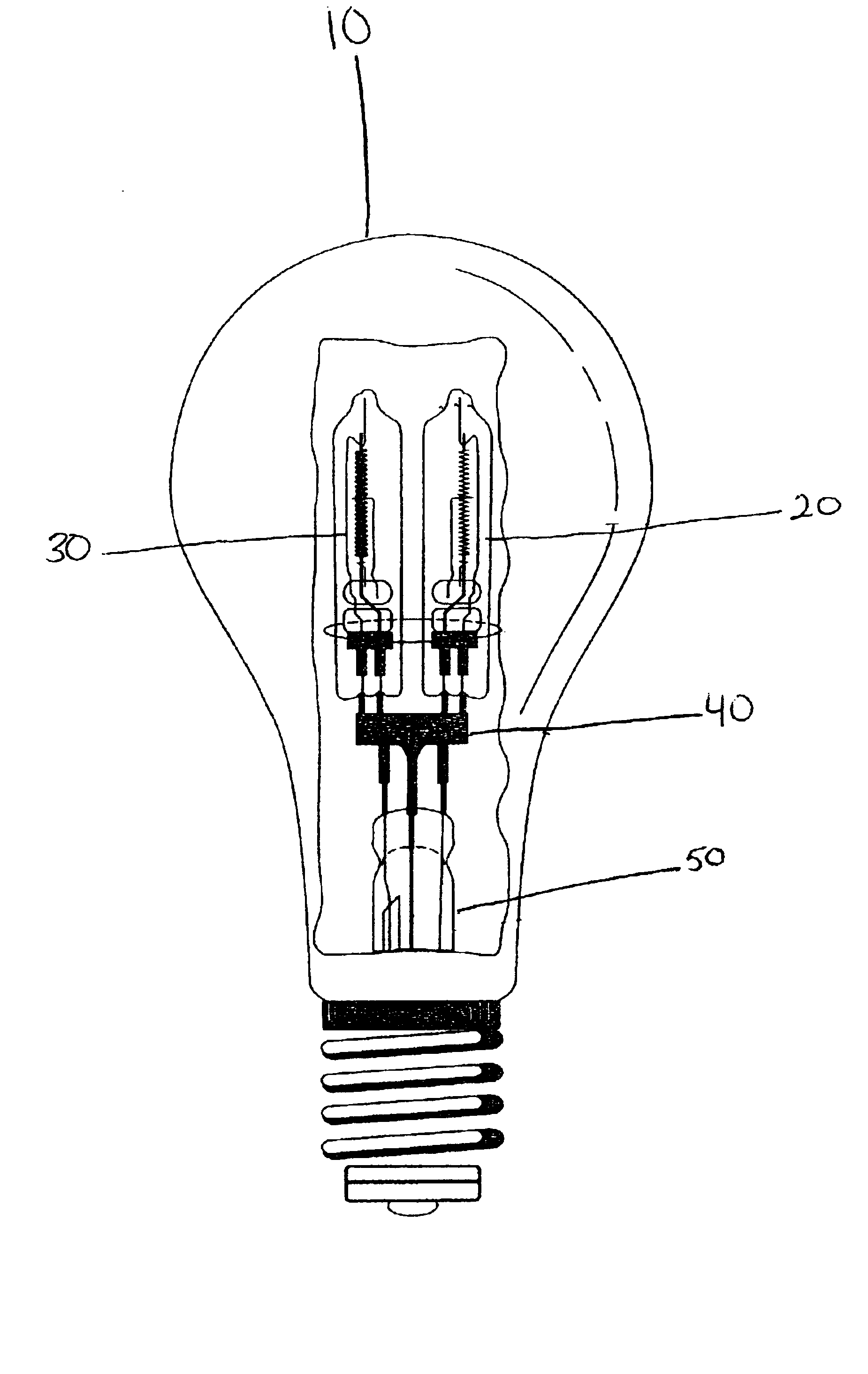 Halogen 3-way light bulb