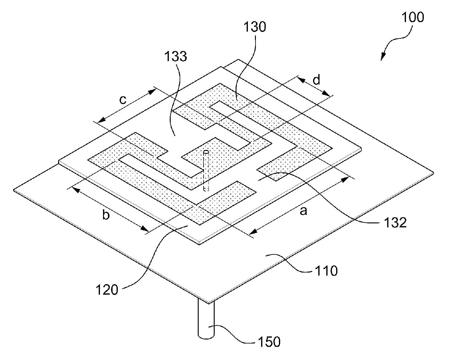 Microstrip antenna comprised of two slots