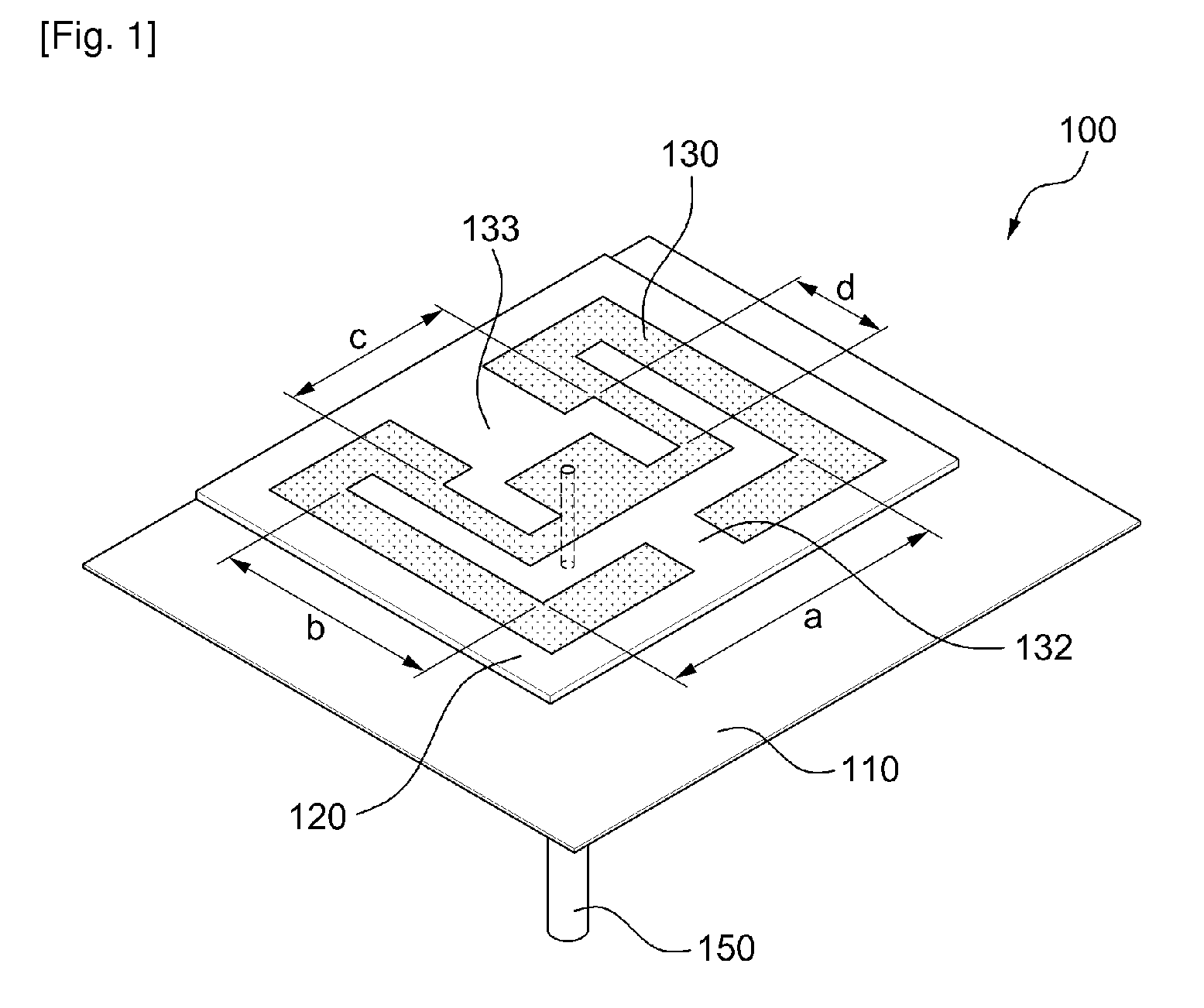 Microstrip antenna comprised of two slots