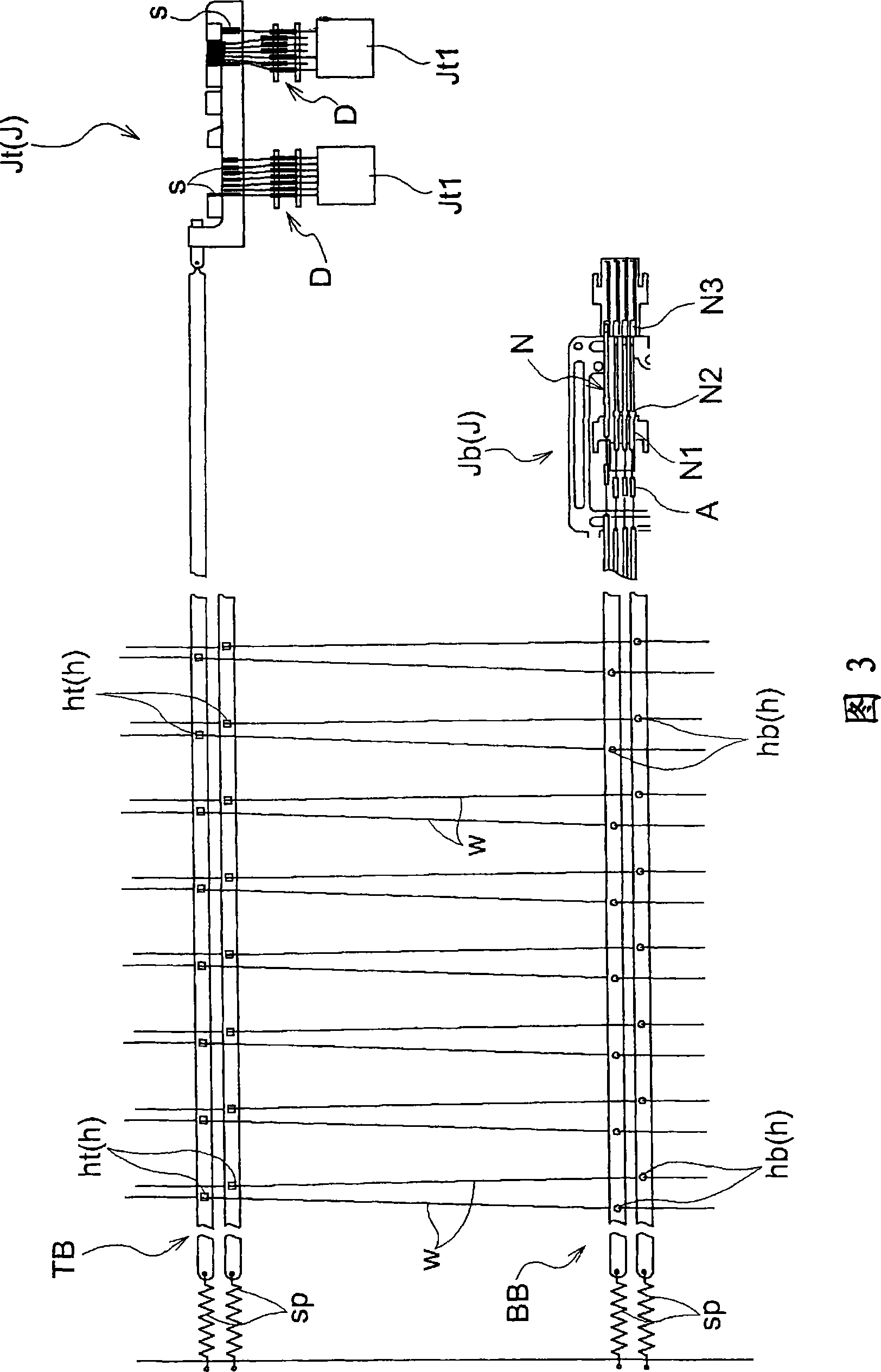 Electronic jacquard device and cassette for electronic jacquard