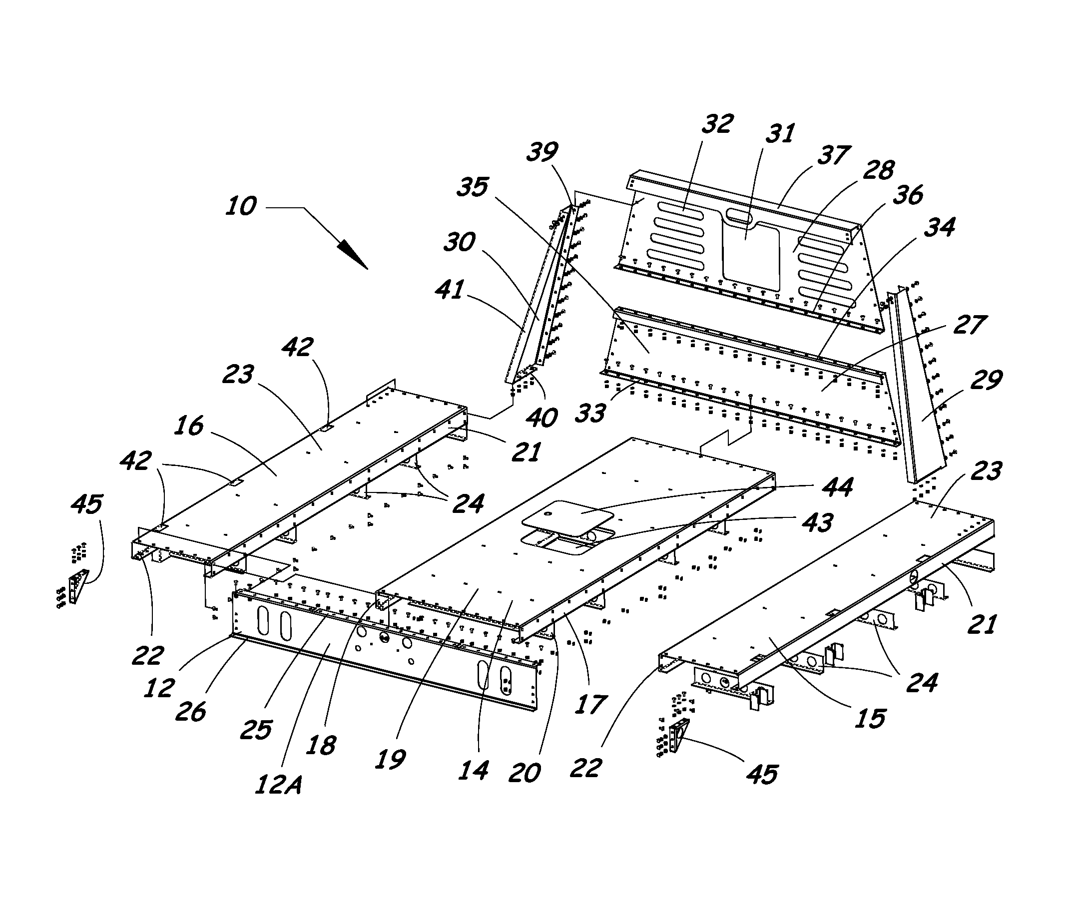 Modular utility truck bed