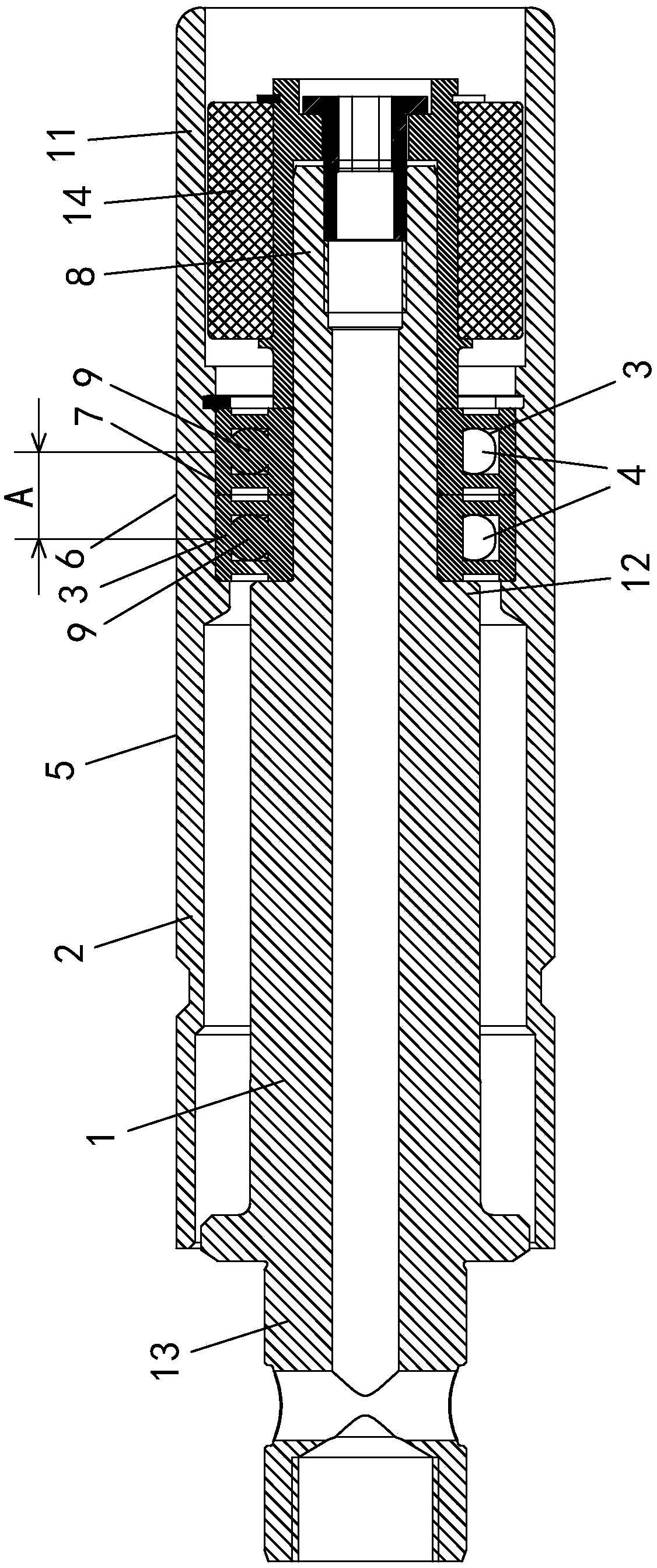 Core rod structure for floating supporting of metal hollow body
