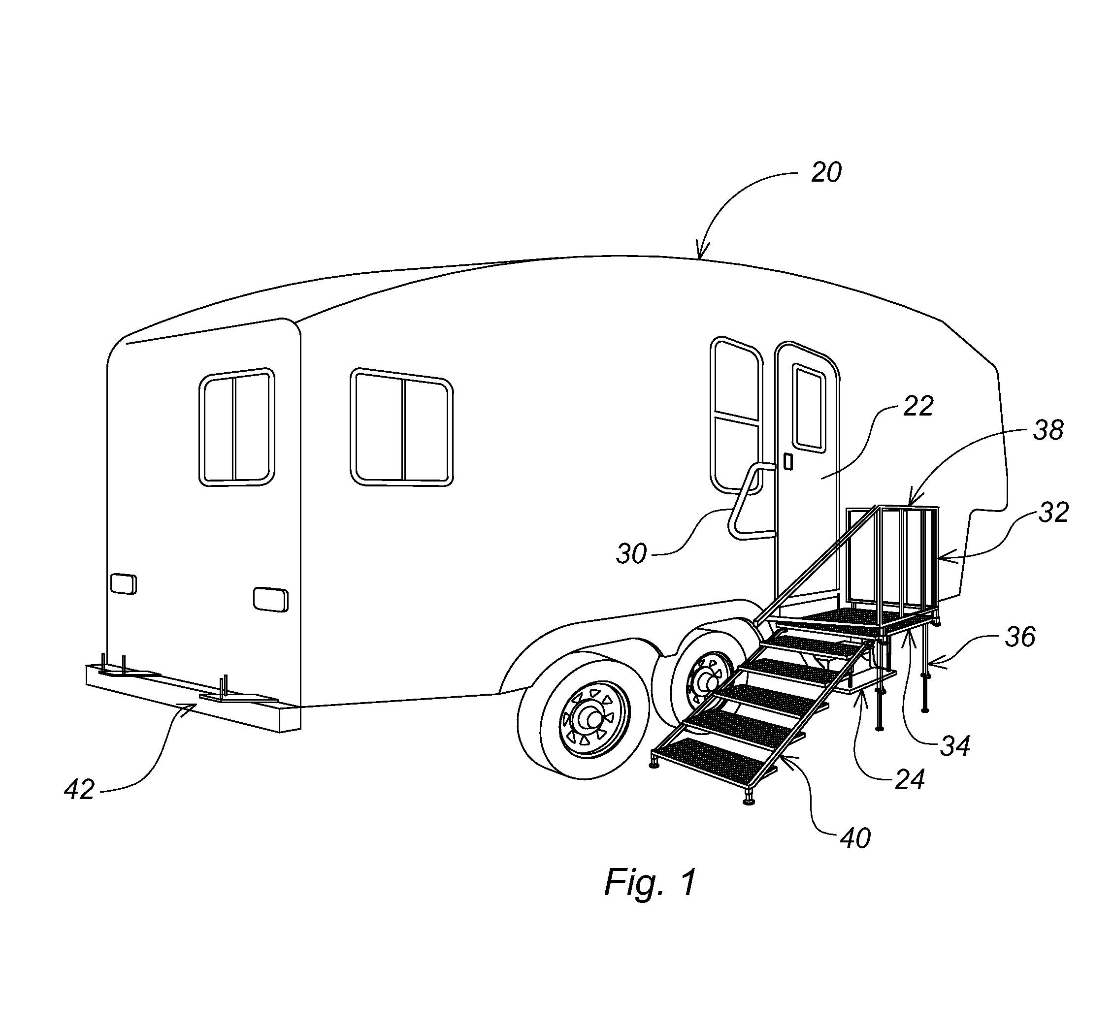 Portable porch with integral stairs
