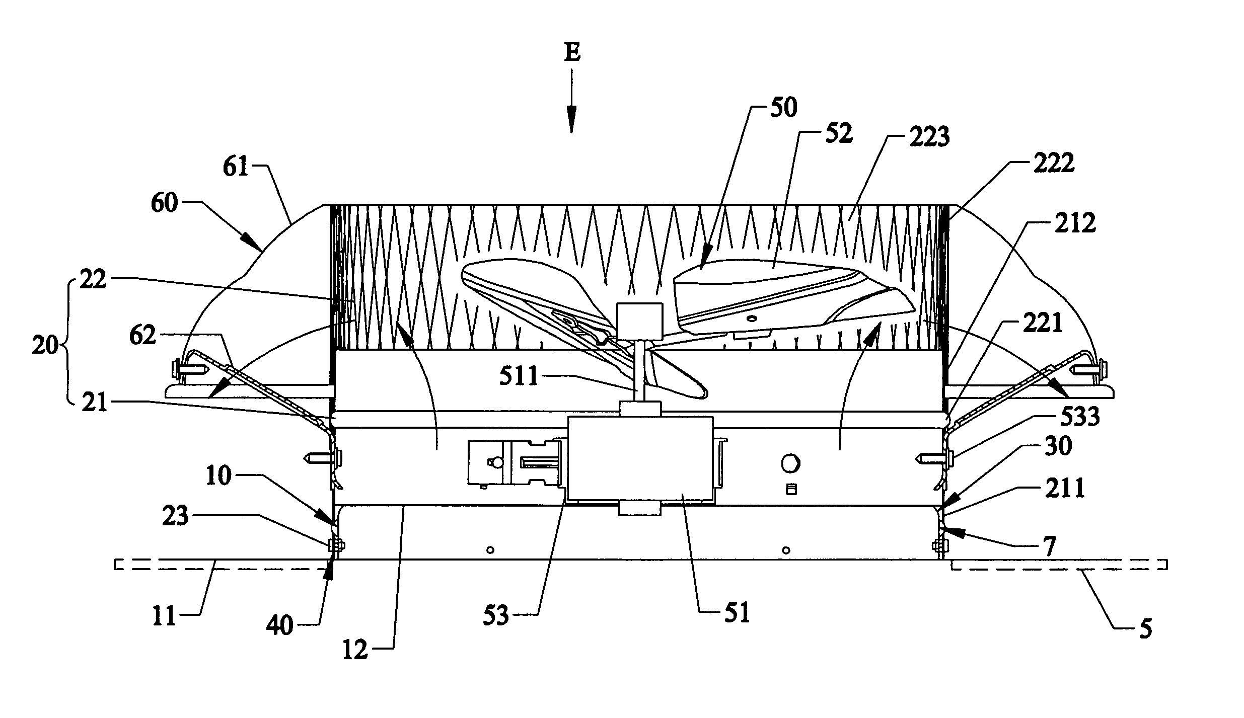 Air exhausting apparatus with draining passage