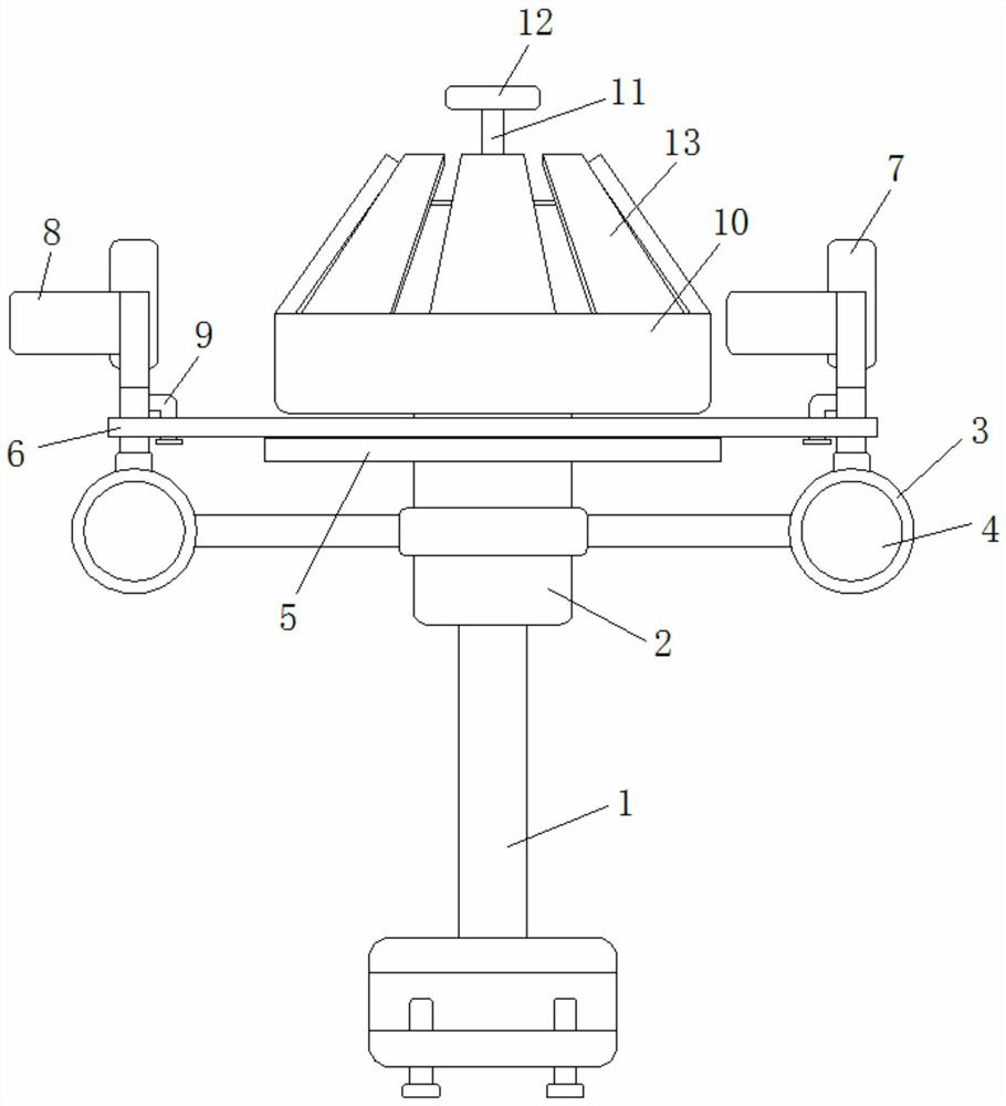 A bird repelling device that adjusts the light according to the wind direction