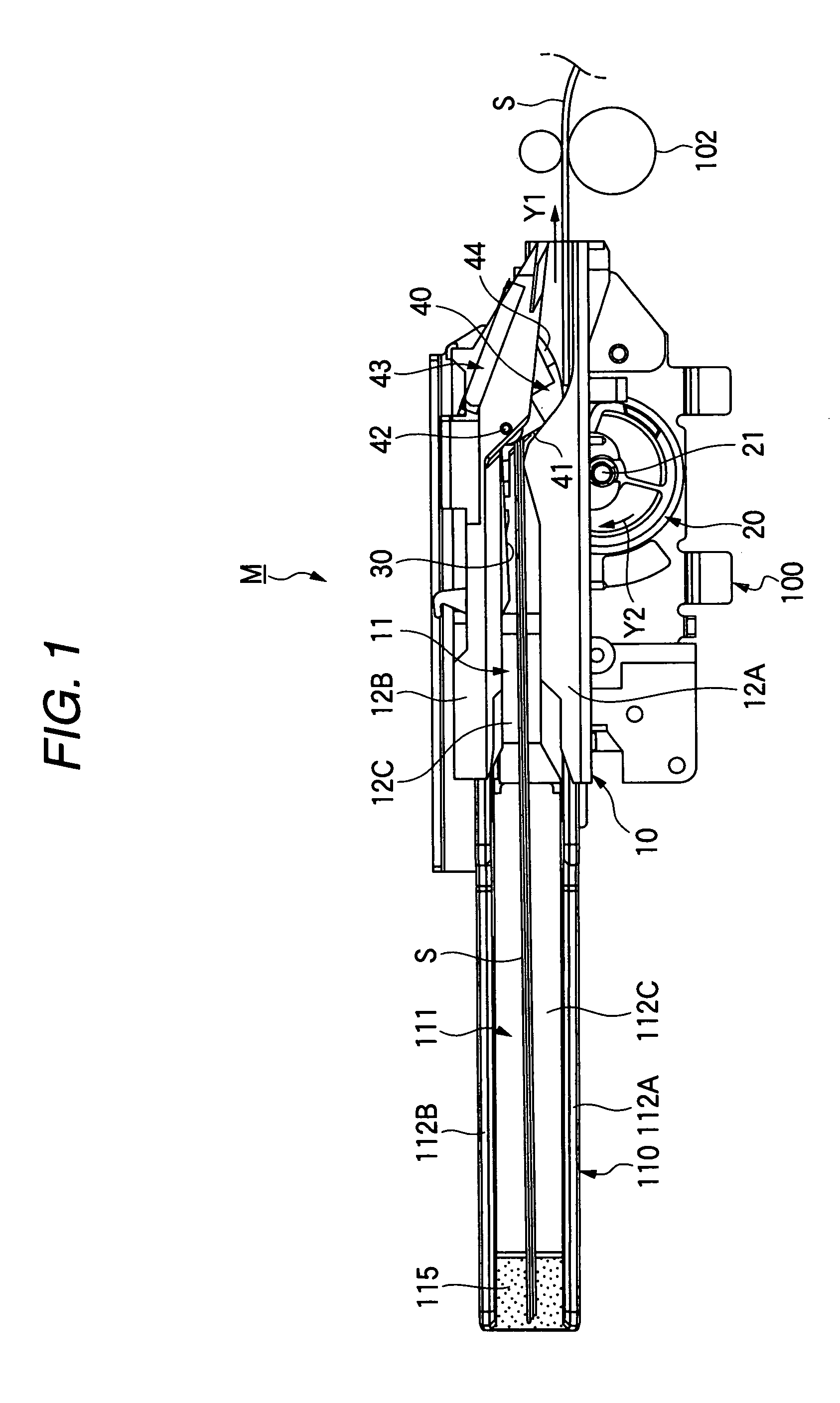 Sheet feeding device with variable faced roller and integrated sheet guides