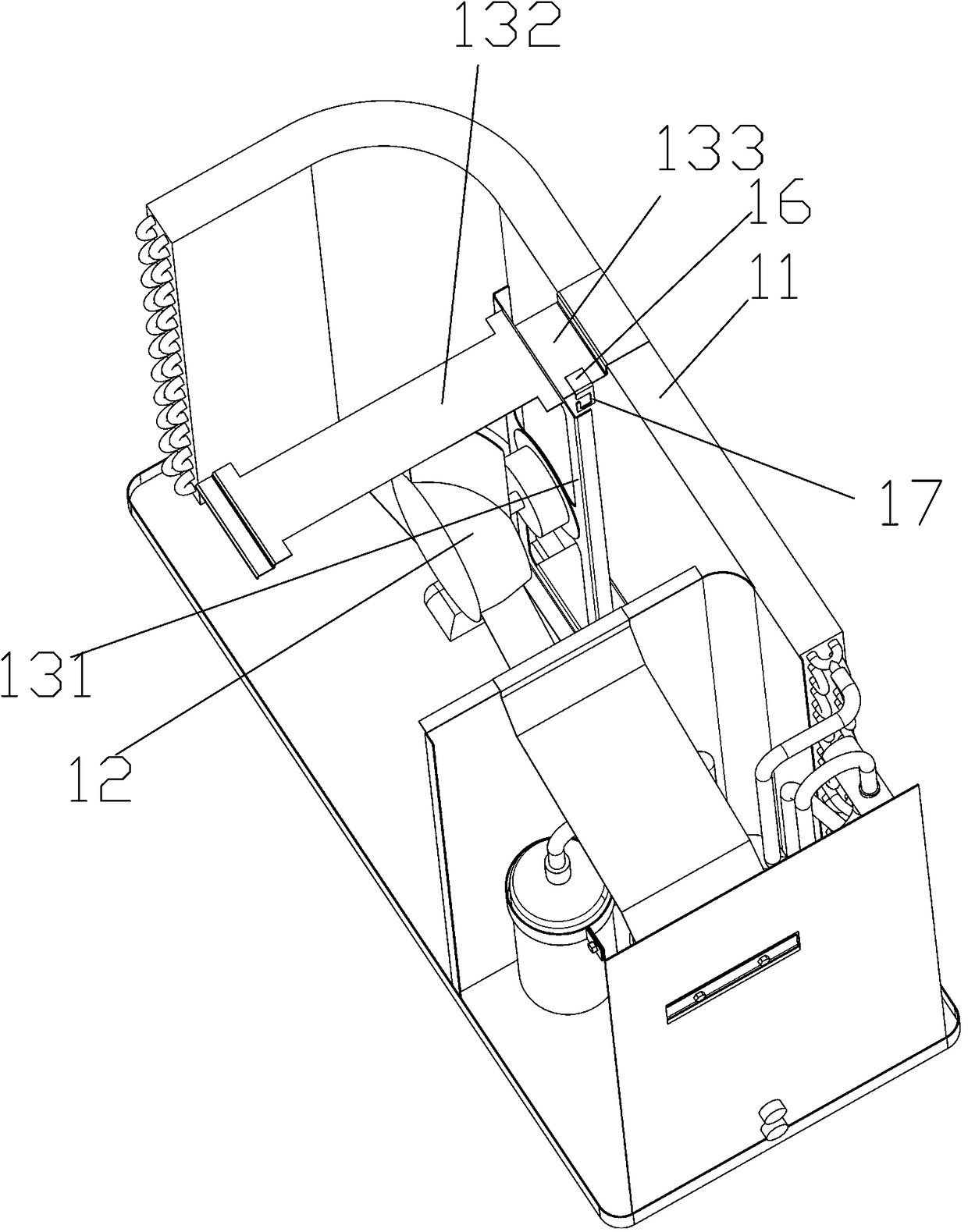 Fan fixing structure in outer machine for conveying refrigerants