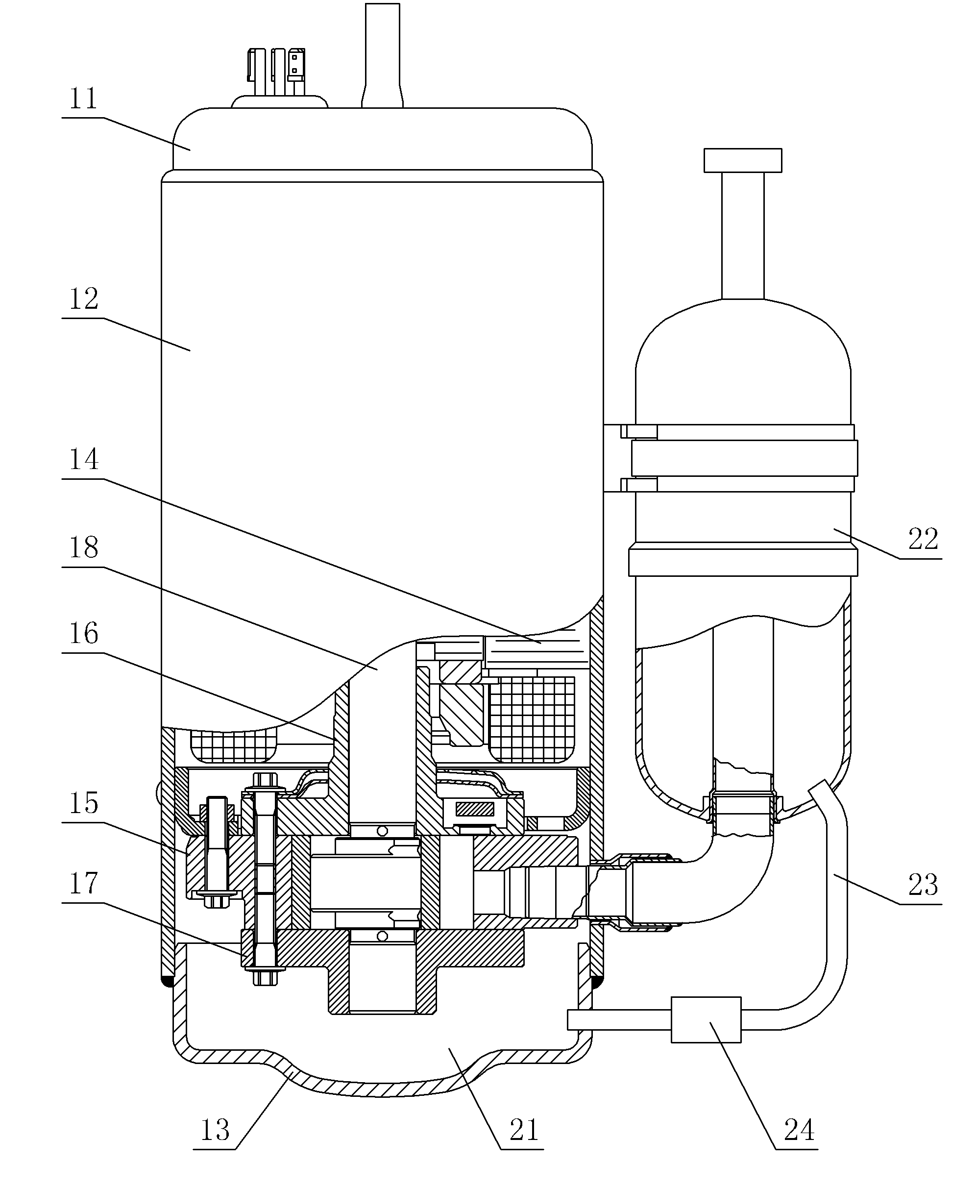 Oil surface lifting device of rotary compressor