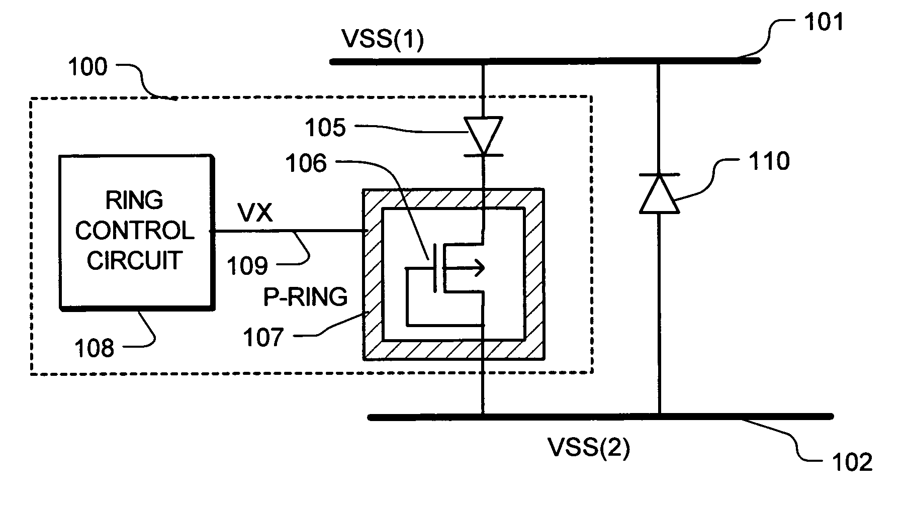 Electrostatic discharge conduction device and mixed power integrated circuits using same