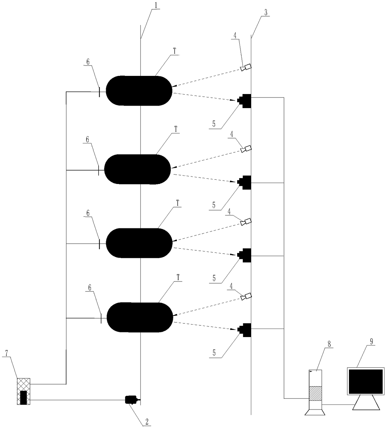 System for simultaneously performing non-destructive laser speckle detection on multiple carrier based plane tires