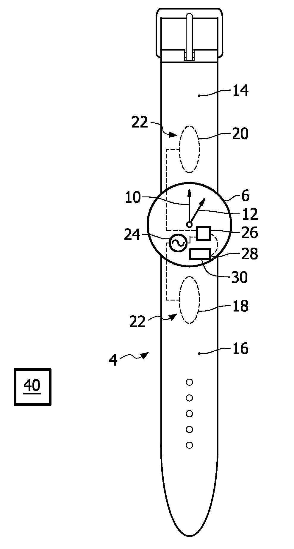 Monitoring apparatus for monitoring a user's heart rate and/or heart rate variation; wristwatch comprising such a monitoring apparatus