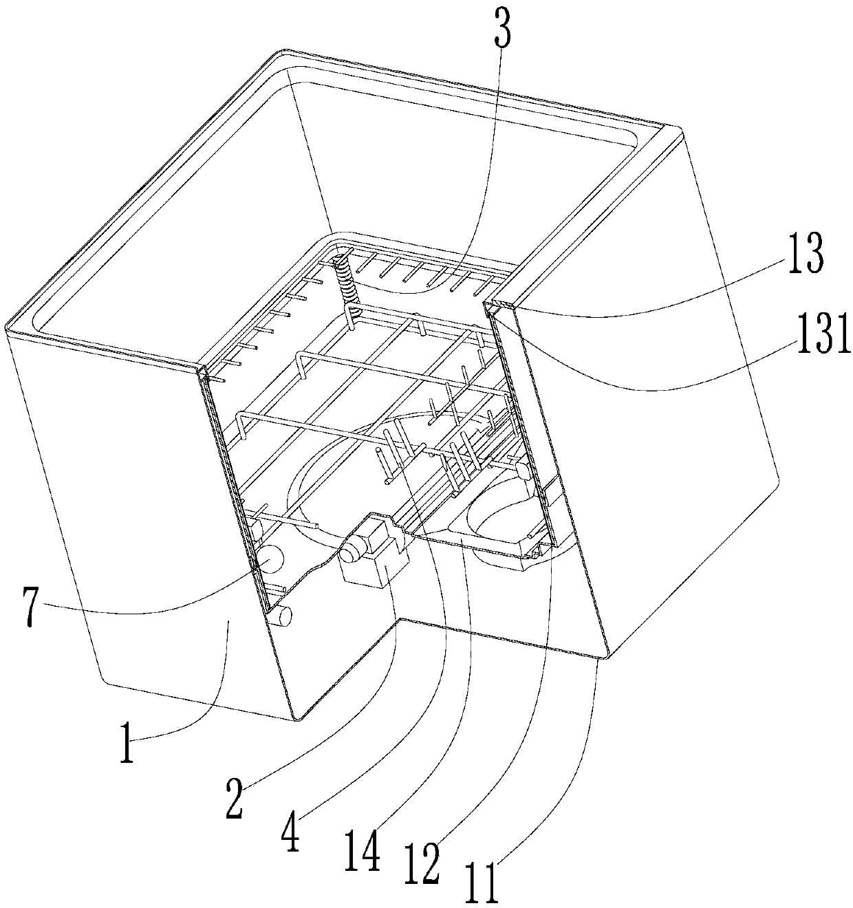 Automatic lifting dish-washing machine