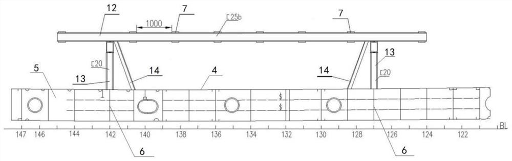 A method for segmental strengthening of weakly rigid double bottoms for ships