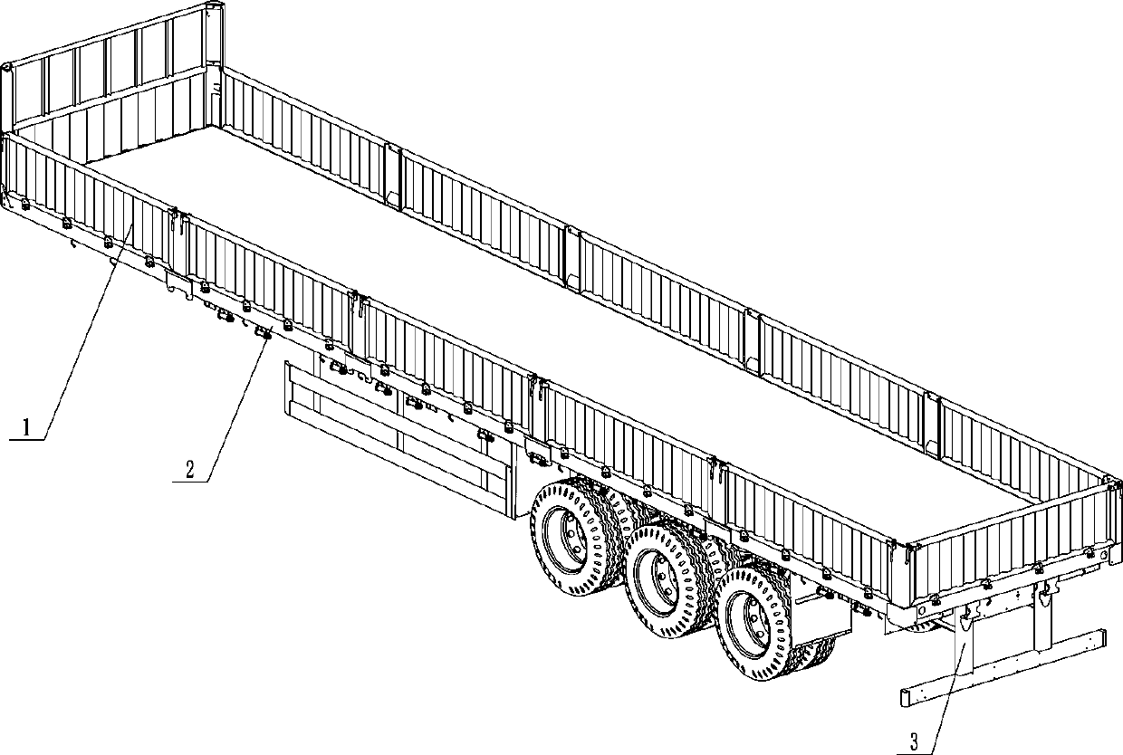 Assembled semi-trailer rear protection net structure and assembling method