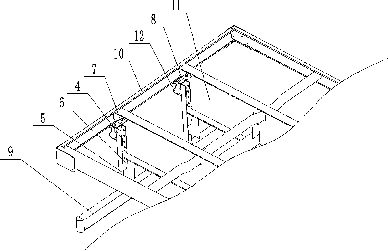 Assembled semi-trailer rear protection net structure and assembling method