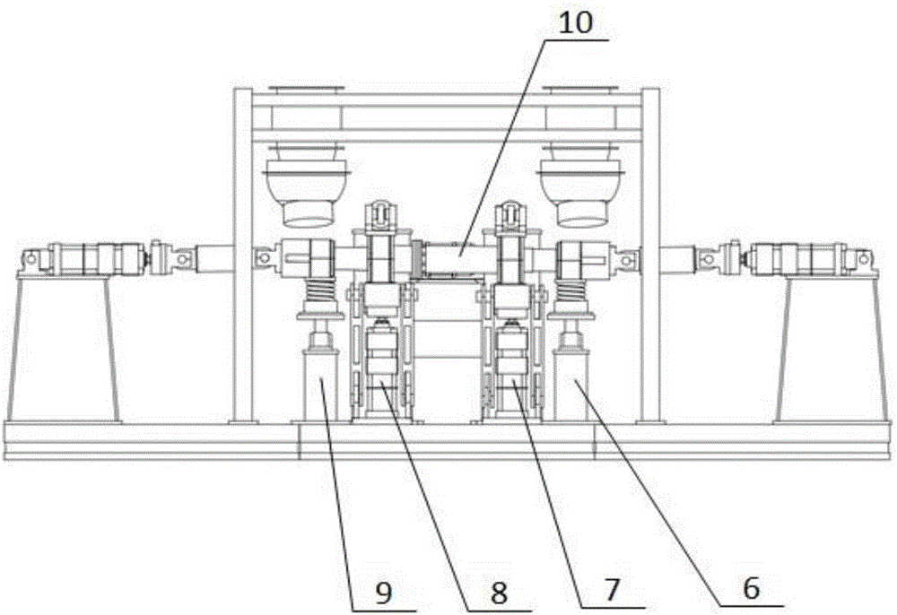 Rail vehicle axle box bearing comprehensive performance and shaft end grounding device wear test bench